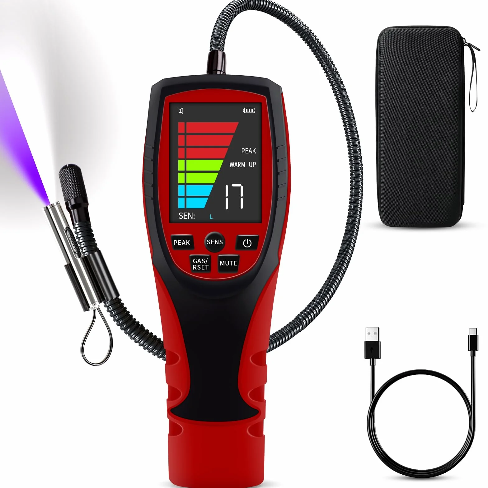 Detector de Fugas de refrigerante, ALD-200 Pro, Detector de Fugas de freón, Alimentado por batería, Detector de Fugas de Gas halógeno automotriz con Detector para R32,R454B,R134A,R410A,R22,R600a,R290