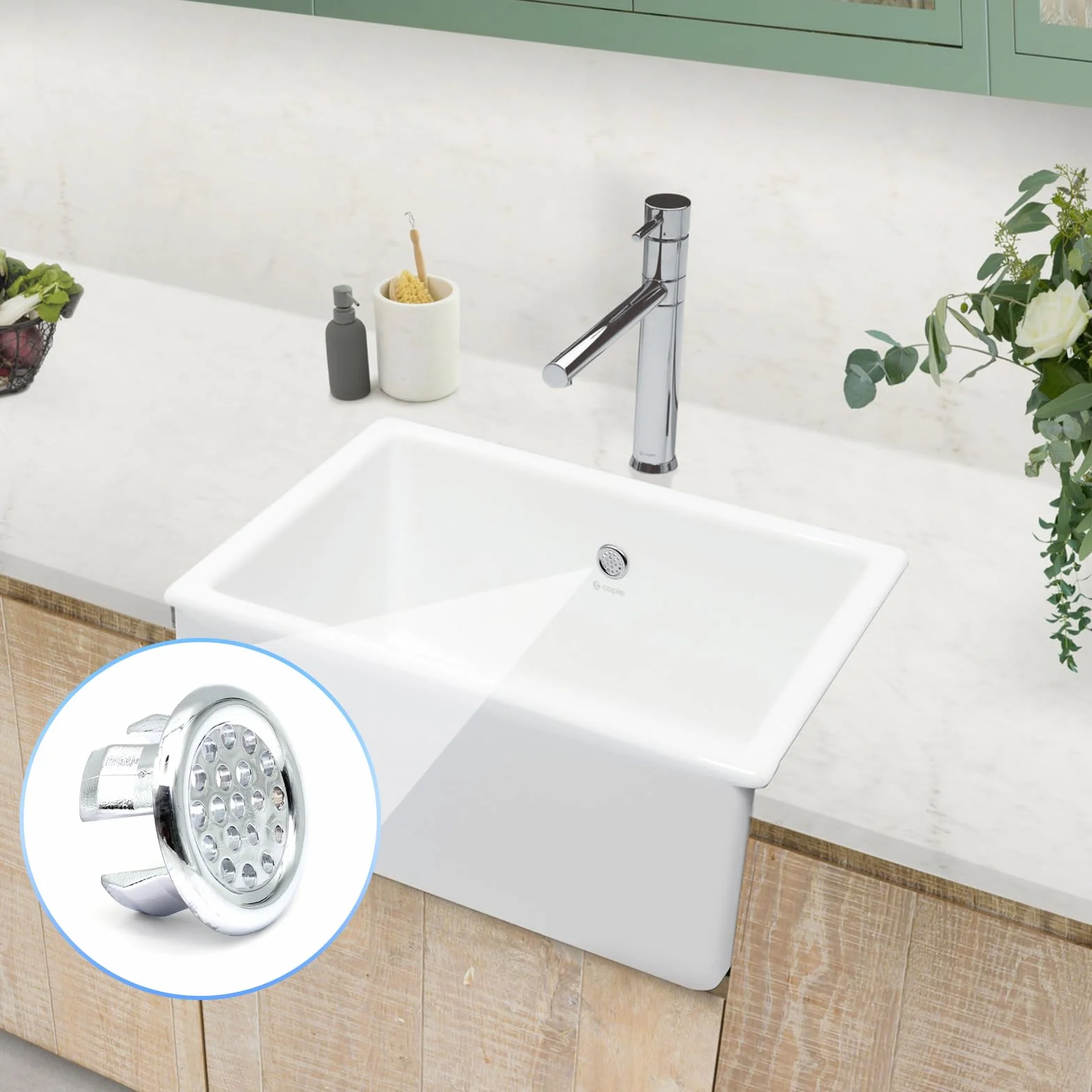 ZOCONE 8 Piezas Embellecedor Lavabo Agujero, Anillo Desbordamiento Embellecedor Rebosadero Lavabo, Anillo Hueco Agujero Redondo Tapa Rebosadero Lavabo Inserto para Fregadero, Baño, Cocina