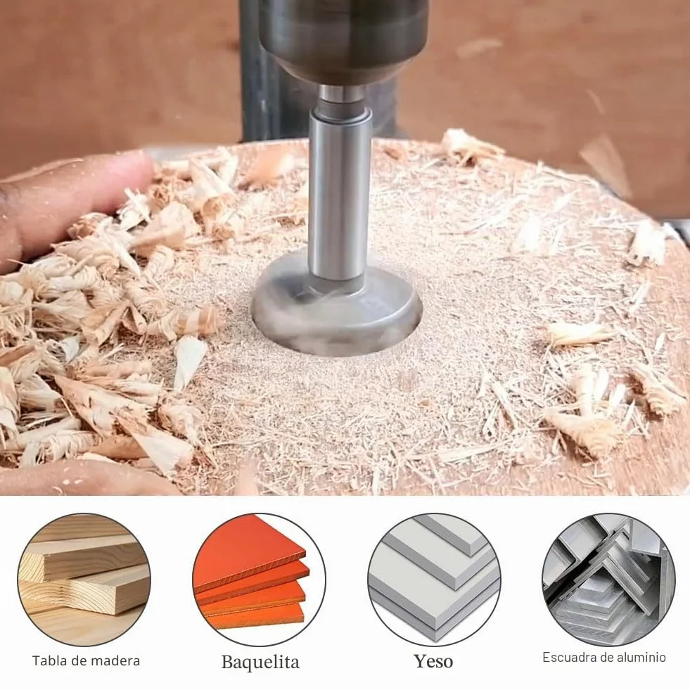 Flintronic Broca Forstner para Madera, Diámetro 50mm, Hole Saw Taladro, Acero al Tungsteno Titanium Recubierto, Corte Agujero en Carpintería, 1PCS