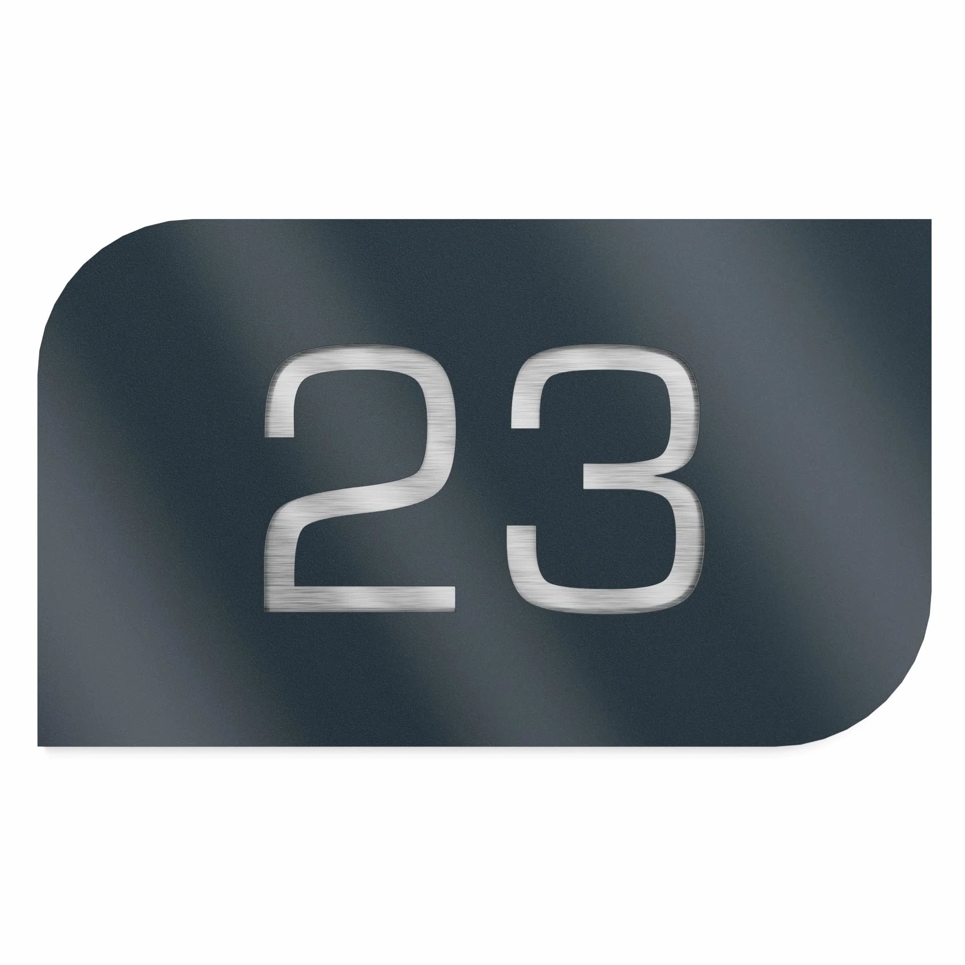 placa de número para exterior – 215x150 mm, acabado antracita RAL 7016, acero inoxidable V2A (AISI 304), personalizable