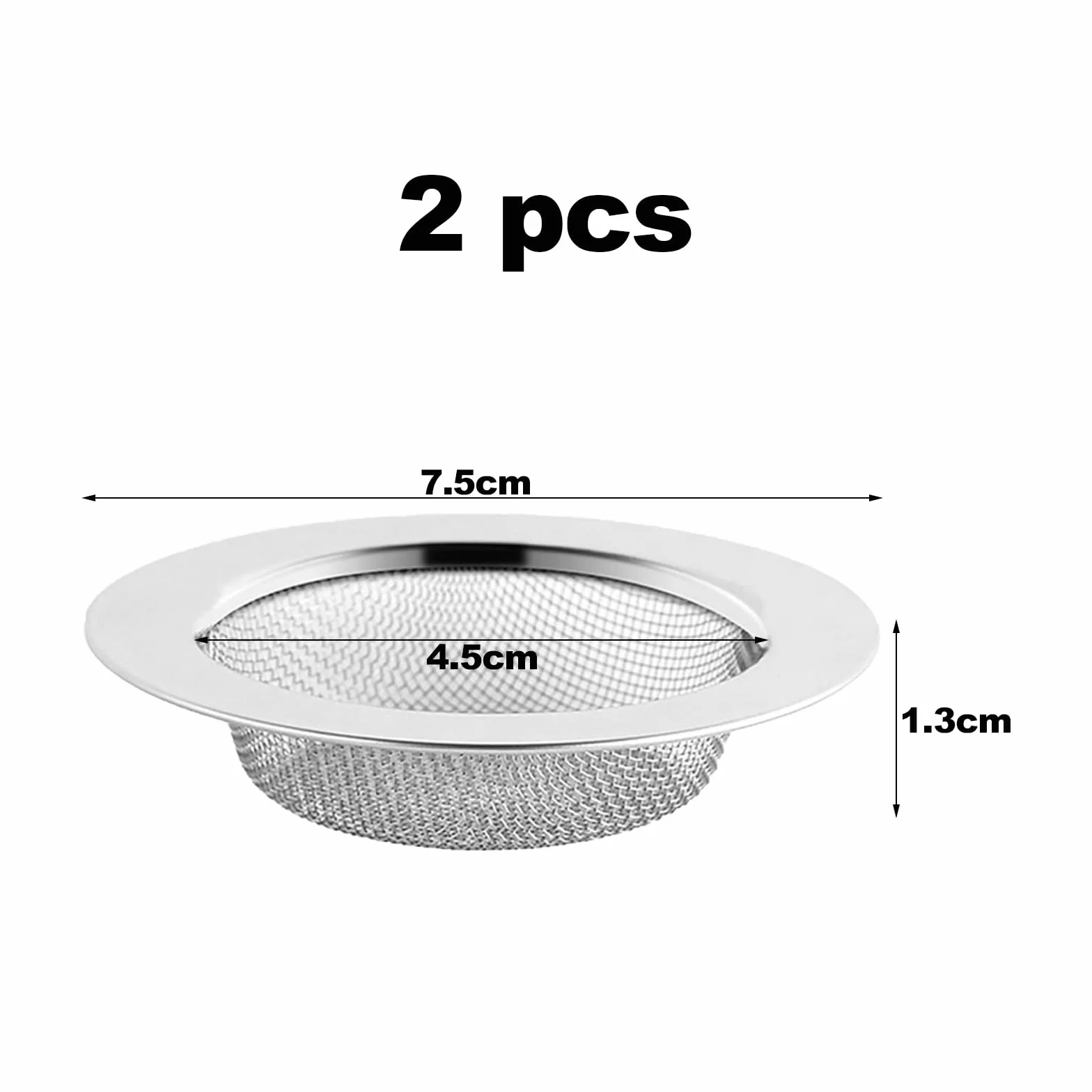 2 Piezas Filtro Desague Ducha Inoxidable Colador Fregadero de Cocina Sink Strainer,Evite Que los Pelos de Cucaracha Obstruyan los Desagües,Las Dimensiones Son 7.5cm/3in x 4.5cm/1.77in x 1.3cm/0.51in