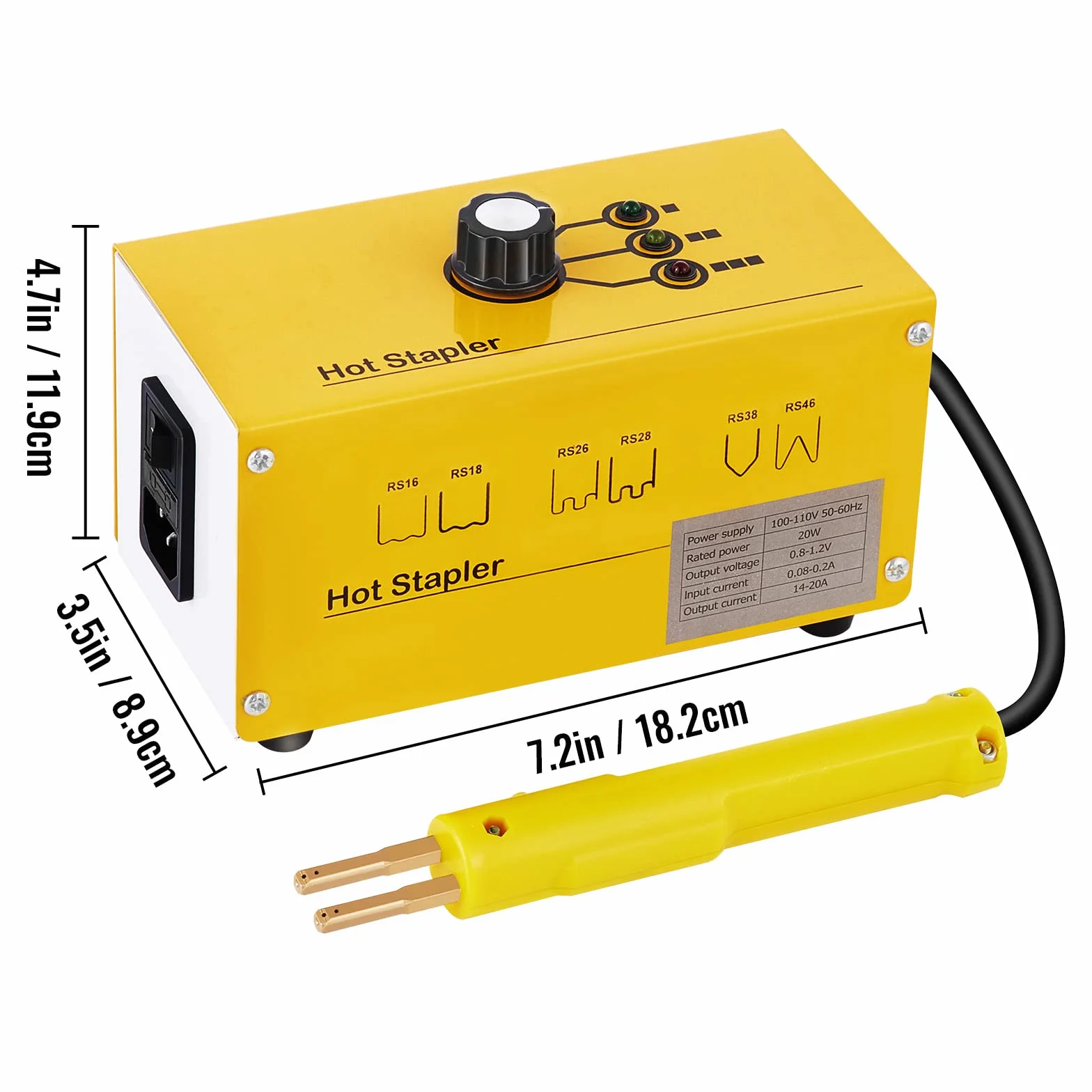 Kit de soldadura de plástico de 230 V para reparación de parachoques de coche, grapadora caliente con 600 grapas