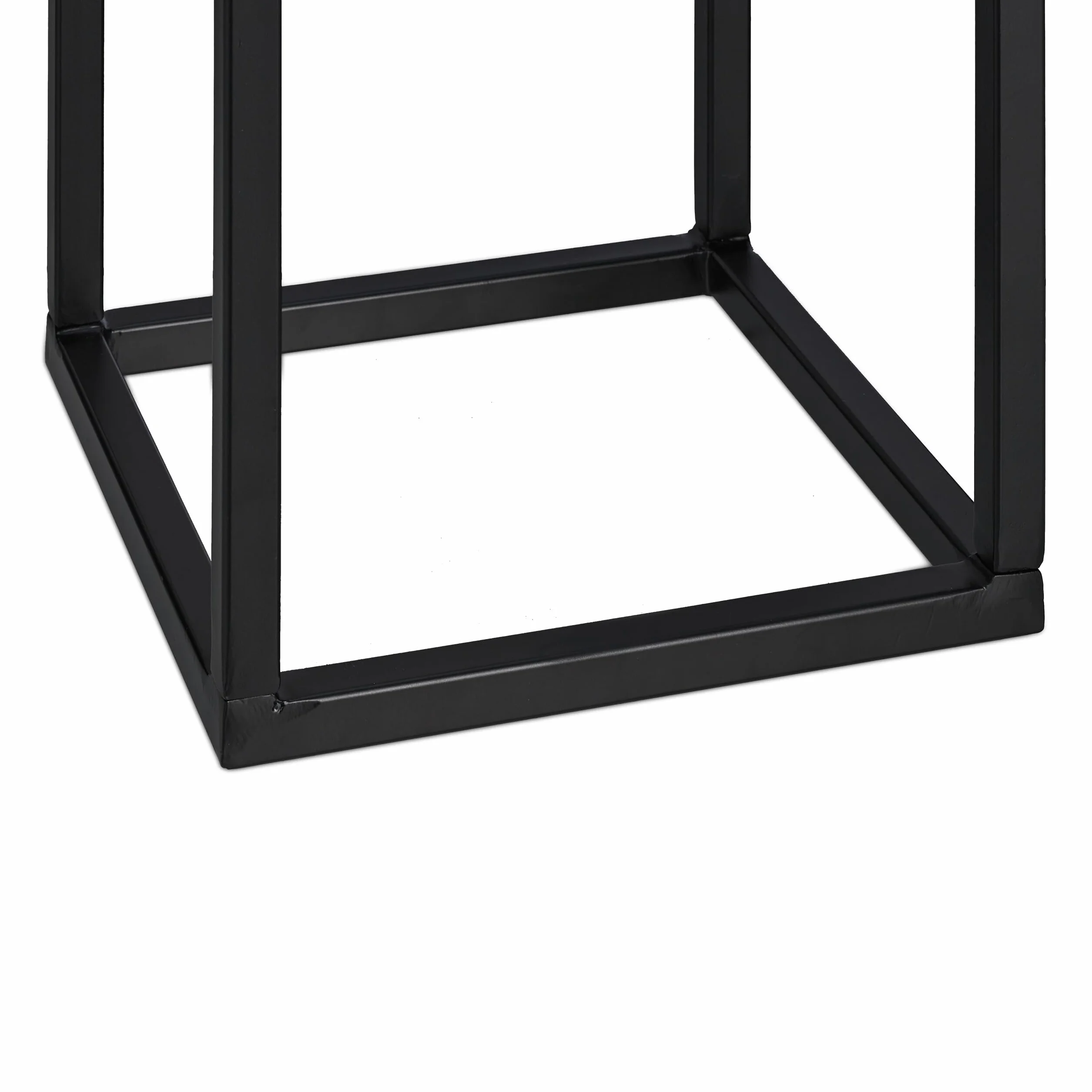 Relaxdays Leñero para Chimenea Mediano, Metal, 60x30x30 cm, Estante de Leña para Interior, para Apilar Troncos, Negro