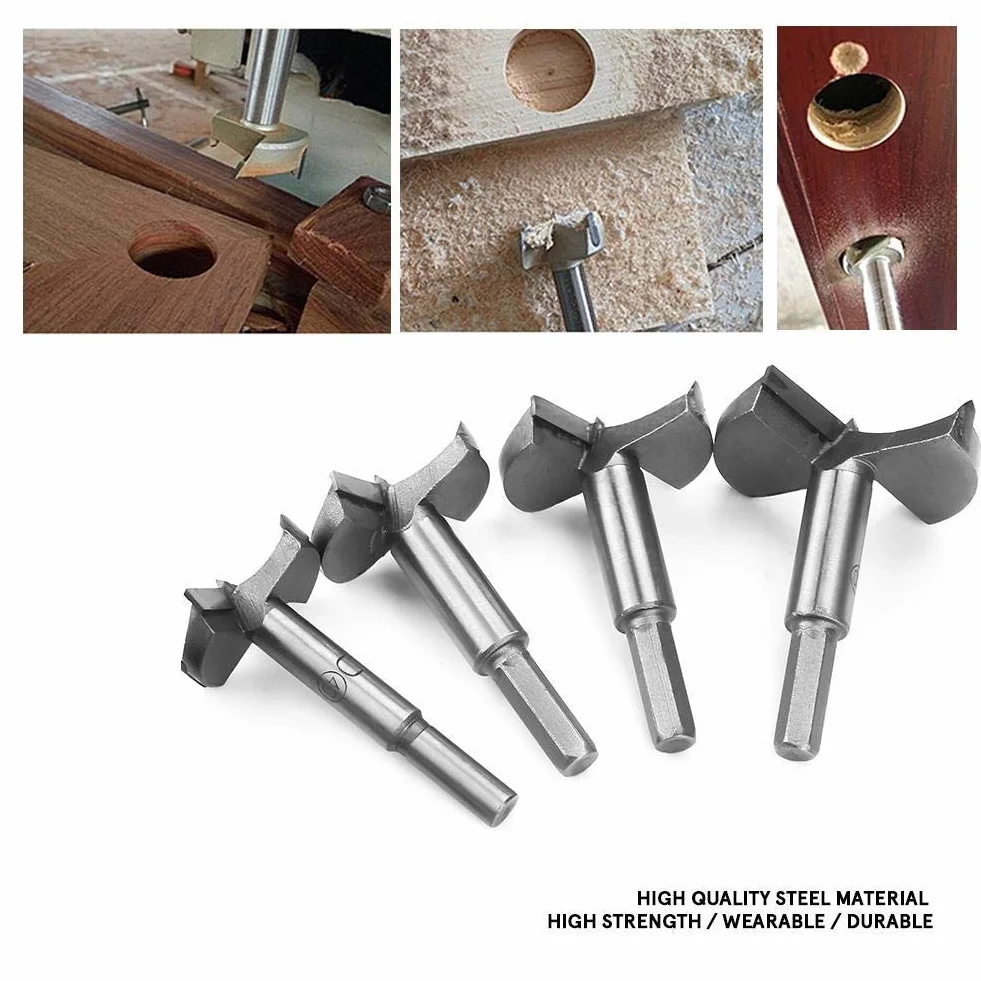 ASNOMY Talla grande Brocas Forstner Set - (40/45/50/60/70 mm) Juego de 5 Brocas Set de Acero al Tungsteno Fresadora Herramienta para taladro, para madera contrachapada, plástico, Madera
