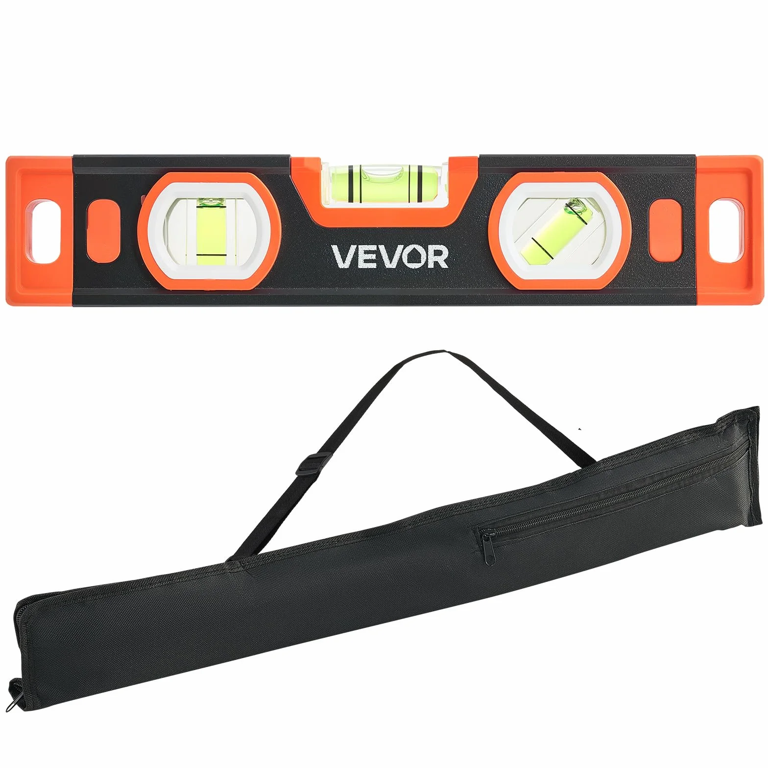 VEVOR Nivel de Burbuja Magnético de Aluminio, Juego de 3 Piezas 22,5/40/60 cm, Herramienta de Nivelación con 3 Burbujas, Ranura en V, Orificio para Colgar, Bolsa para Construcción Bricolaje y Hogar