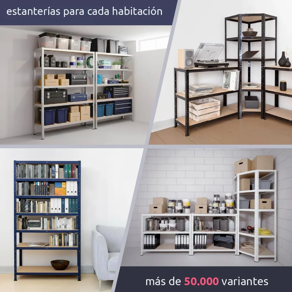 shelfplaza Home 180x70x40 cm Estantería Pesada en galvanizada con 5 baldas y 175 kg de Capacidad de Carga por balda