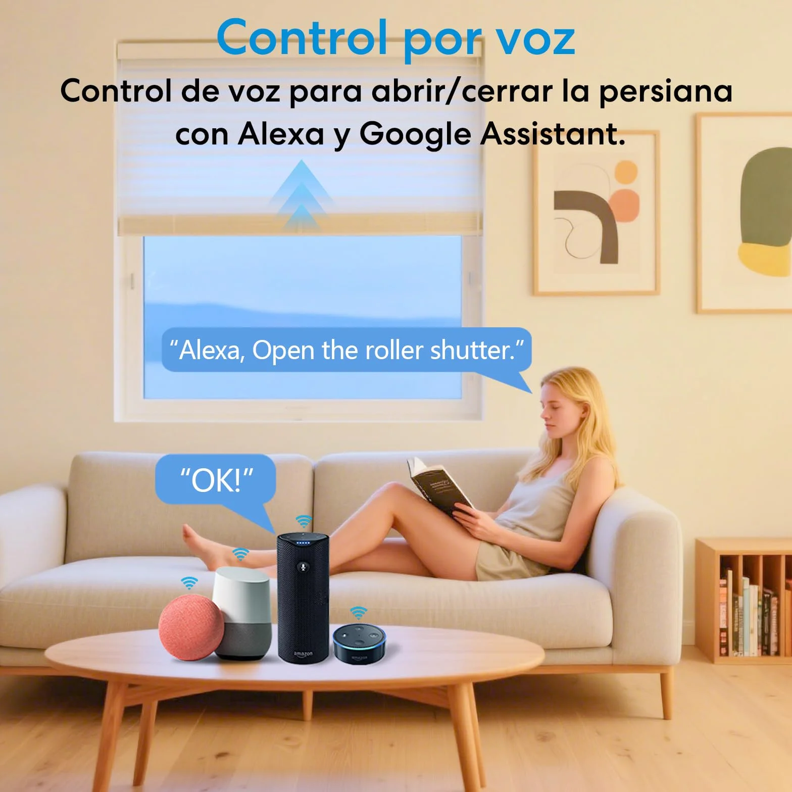 LoraTap Interruptor Persianas WiFi, 4 Piezas Relé de Persiana Temporizador Inteligente para Cortina Eléctrica, Control Remoto por Teléfono, Compatible con Alexa y Google Home para Control de Voz, 300W