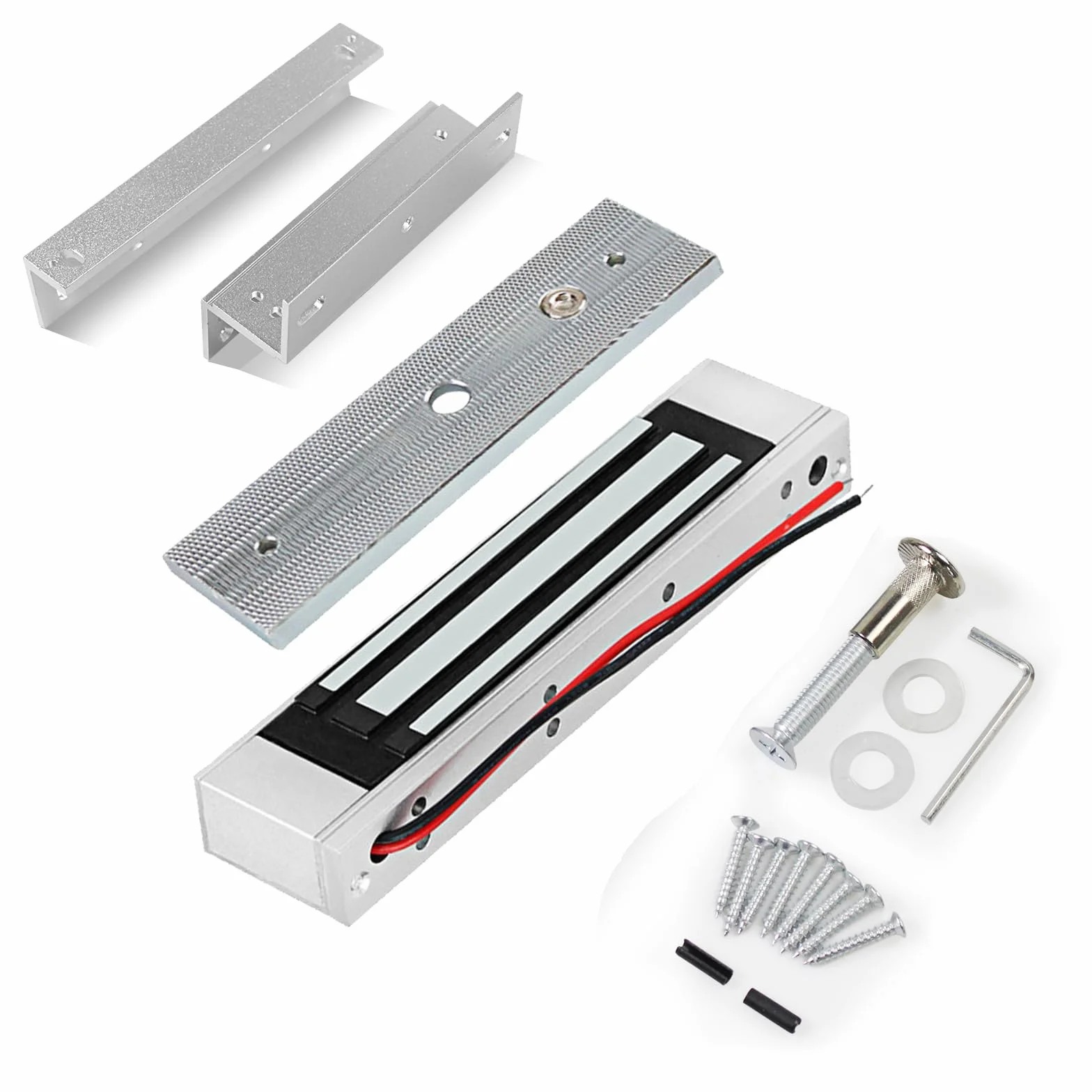 Cerradura magnética electromagnética de una Sola Puerta 180 kg (350 LB) con Soporte ZL DC12V Retención de Cerradura eléctrica NC a Prueba de fallas para Sistemas de Control de Acceso