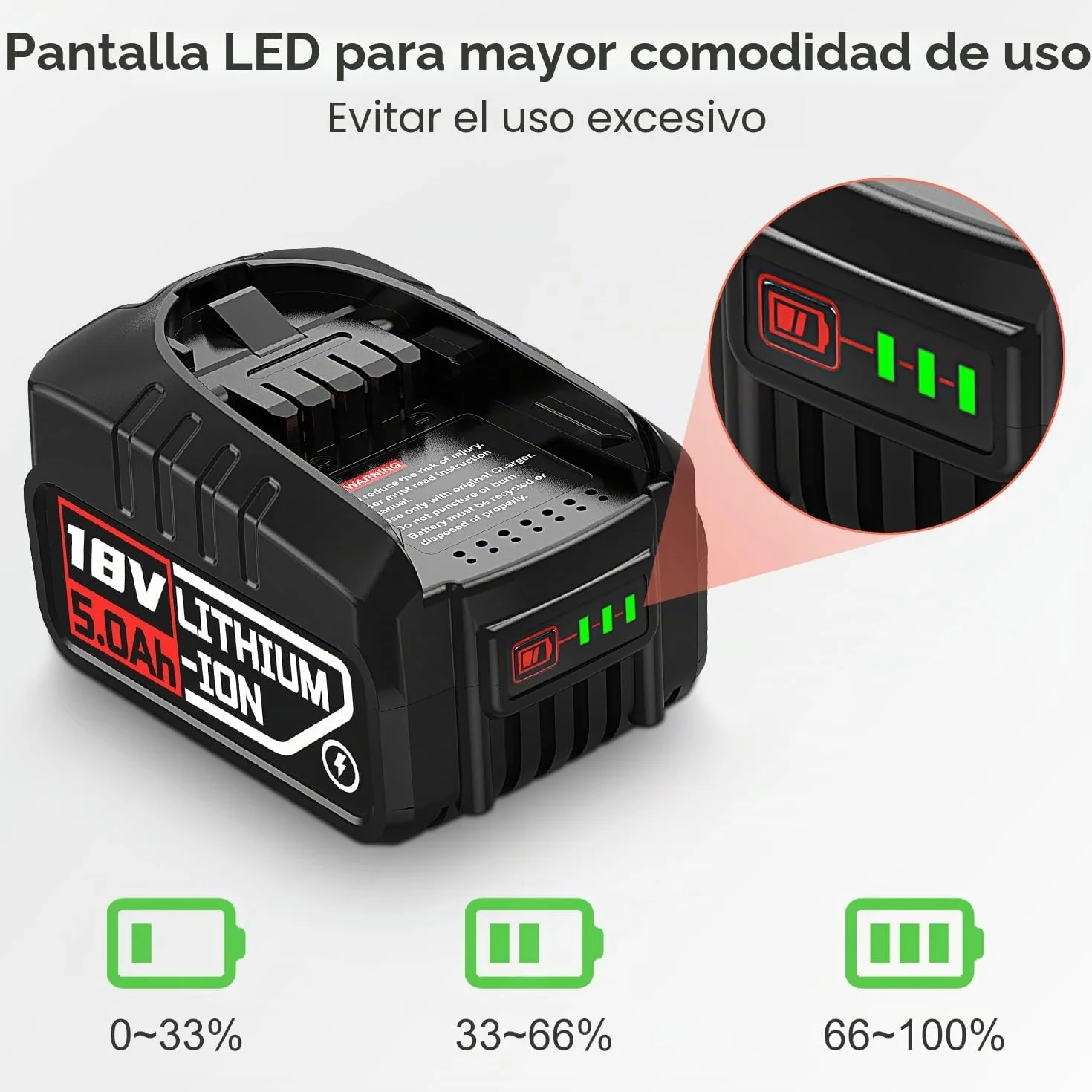 2 baterías de 18 V, 5,0 Ah, compatibles con Bosch Casa y Jardín, batería de 5000 mAh para batería Gloria compatible con Bosch 18 V PBA PSB PSR