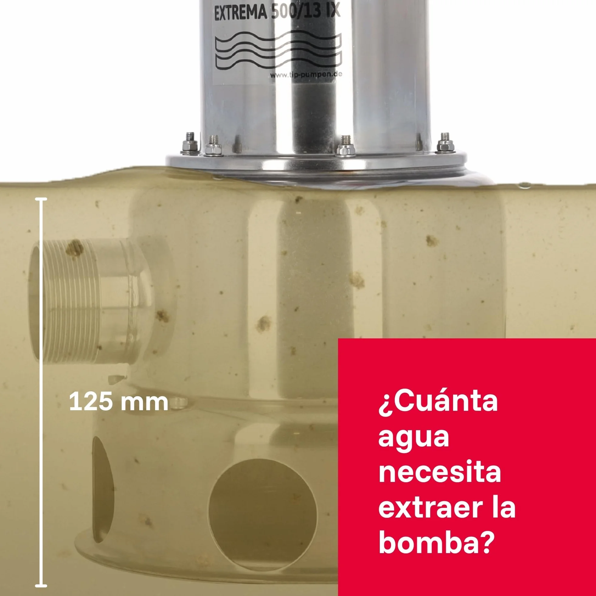T.I.P. 30171 Bomba sumergible para aguas residuales Extrema 500/13 PRO de acero inoxidable 30 000 l/h