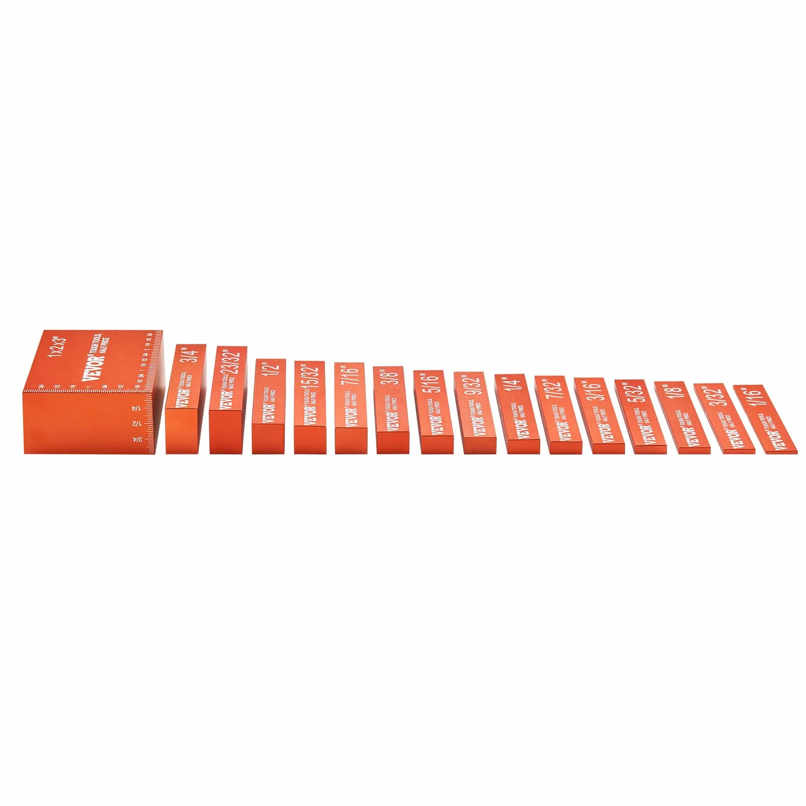 VEVOR Bloques de configuración de herramientas para carpintería juego de bloques medidores de altura de precisión de 16 piezas con marcas de tamaño claramente grabadas con láser con estuche