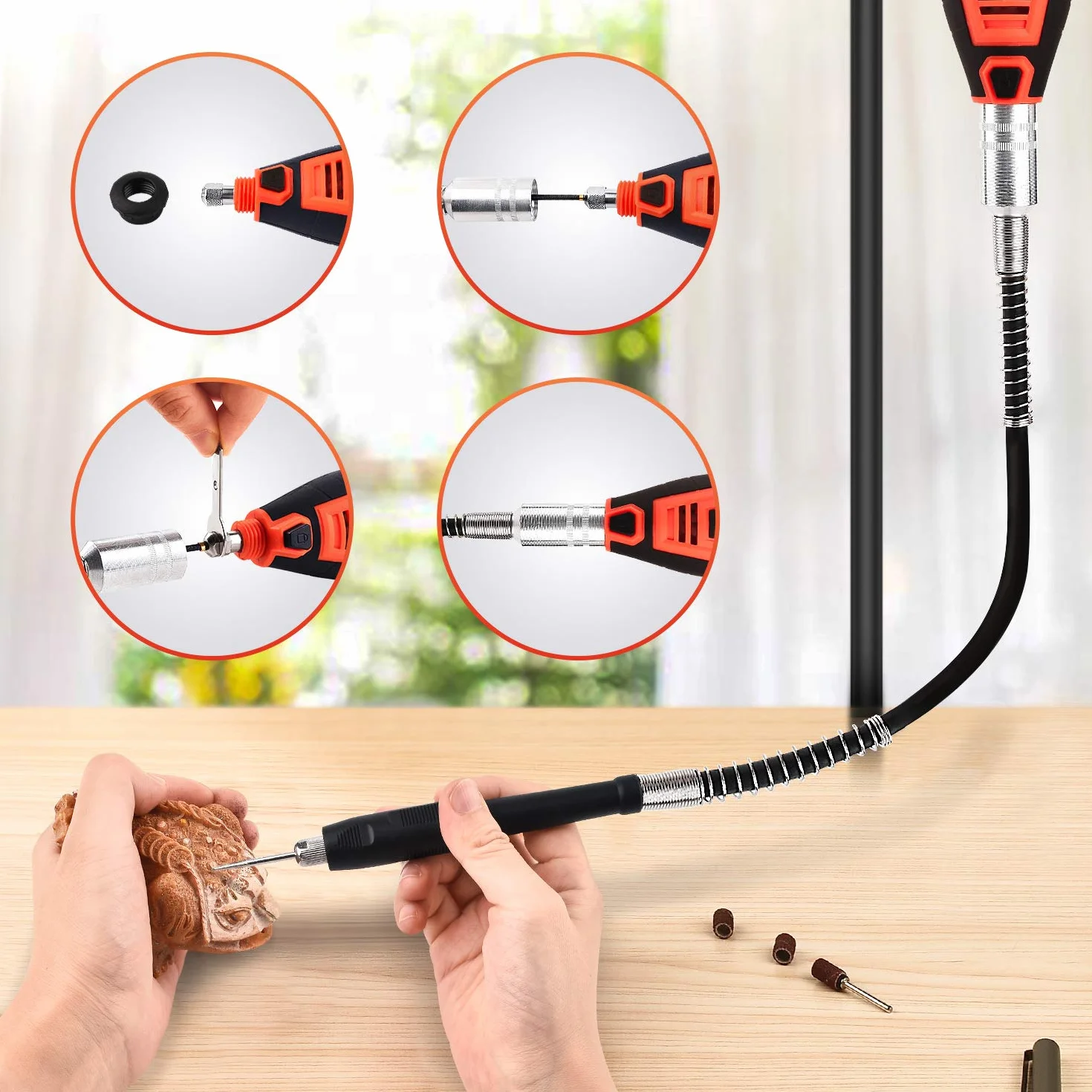 GOXAWEE Herramienta Rotativa de 135 W, Kit de Multiherramienta con 181pcs Accesorios, 8000-35000 RPM Ajuste de Velocidad, Mini Amoladora Eléctrica para Grabar, Cortar, Pulir, Proyectos de Artesanía