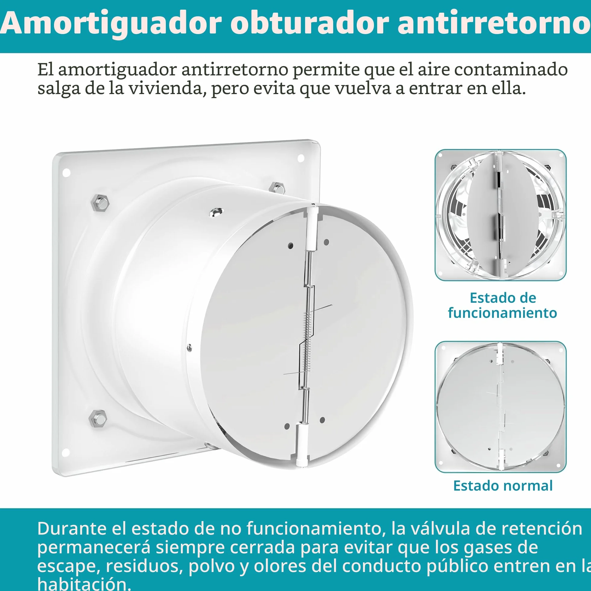 HG Power Ventilador de aspiración 150 mm 525 m³/h Blanco