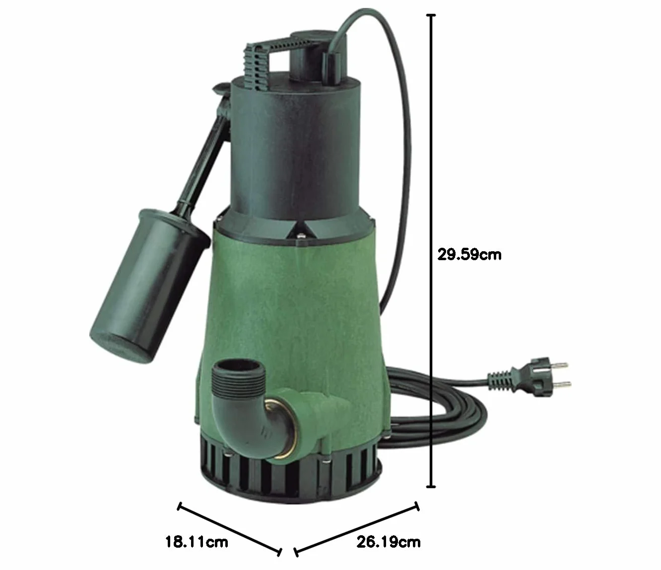 DAB NOVA 300 M-A Bomba sumergible - 13.000 L/h - Tamaño de grano 10 mm - 350 W - Altura de extracción 7,2 m - Con flotador - Bomba de agua sumergible