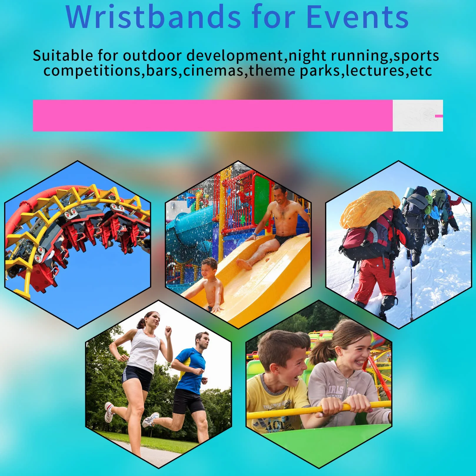 140 Piezas Pulseras Identificativas Impermeables de Papel para Eventos Fiestas