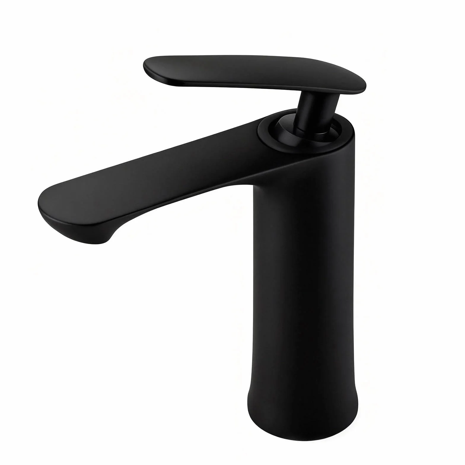 Grifo Lavabo Monomando, Grifos Para Lavabos De Baño, Altura Del Caño: 70 Mm, Núcleo De Válvula De Disco Cerámico, Fabricado En Aleación De Zinc (negro)