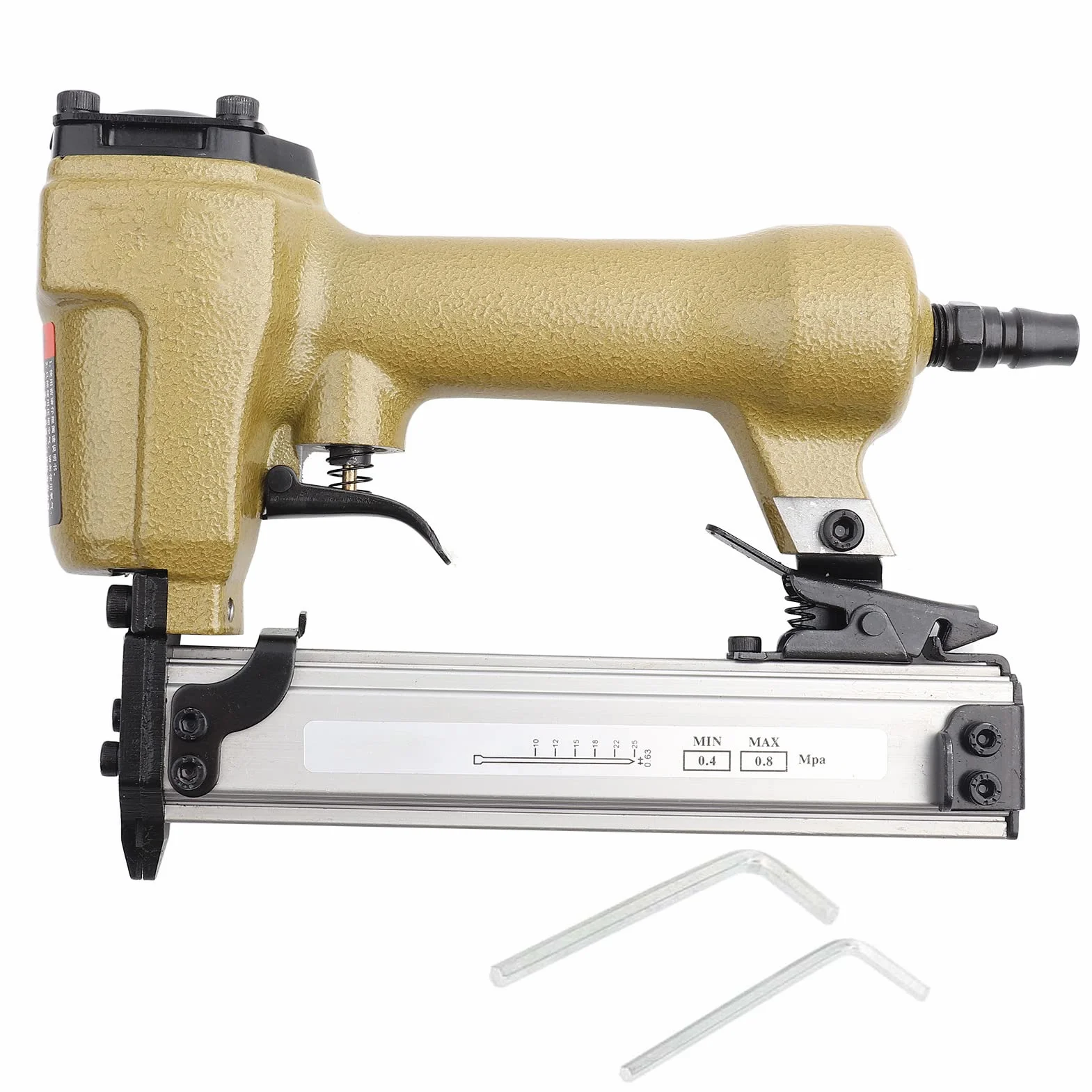 Lyrlody Pistola de Clavos Neumática P625, Longitud de Clavo de 10-25 Mm, Clavadora Neumática, Pistola de Clavos, Grapadora para Accesorios de Decoración, Carpintería, Combinación