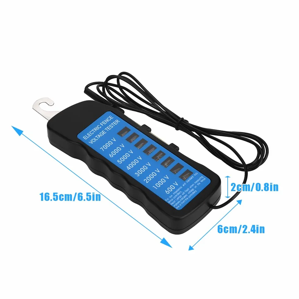 Probador de Voltaje,Tester Pastor Electrico Sin Contacto 600-7000V Probador de Cercas EléCtricas con Sonda Clip Bolsillo DeteccióN de Luz MúLtiple para Granja Jardines, Recintos Aves Corral