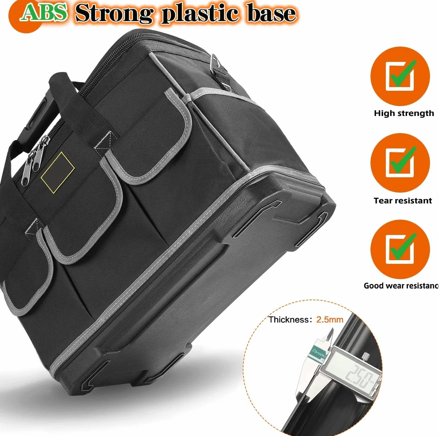 Regalo impermeable y plegable para el día del padre, electricista, grande, negro, con bolsillo interior, incluye correa para el hombro