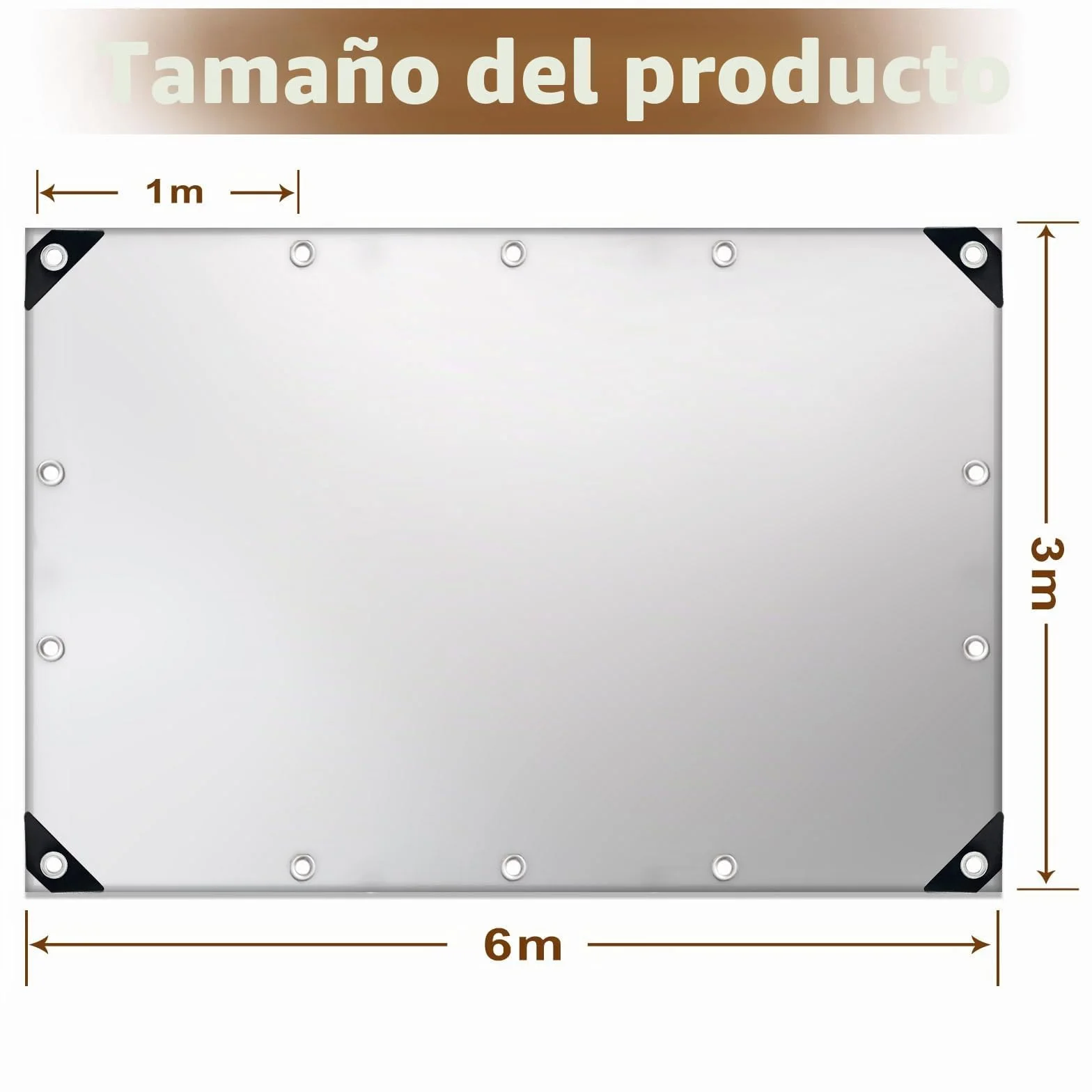 Lonas de Exterior,Lona para Piscina,160g/m² Lona de Protección Toldo Reforzado PE con Ojales,Duradera Resistente a Los Rayos UV Desgarros,Cubierta para Leña, Muebles,Jardín,Piscinia,Vehículos