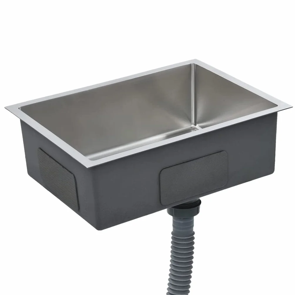 vidaXL Fregadero de Cocina Hecho a Mano Pila Lavabo Comedor Alberca Servicio Grifo Lavar Olla Platos Integrado Acero Inoxidable
