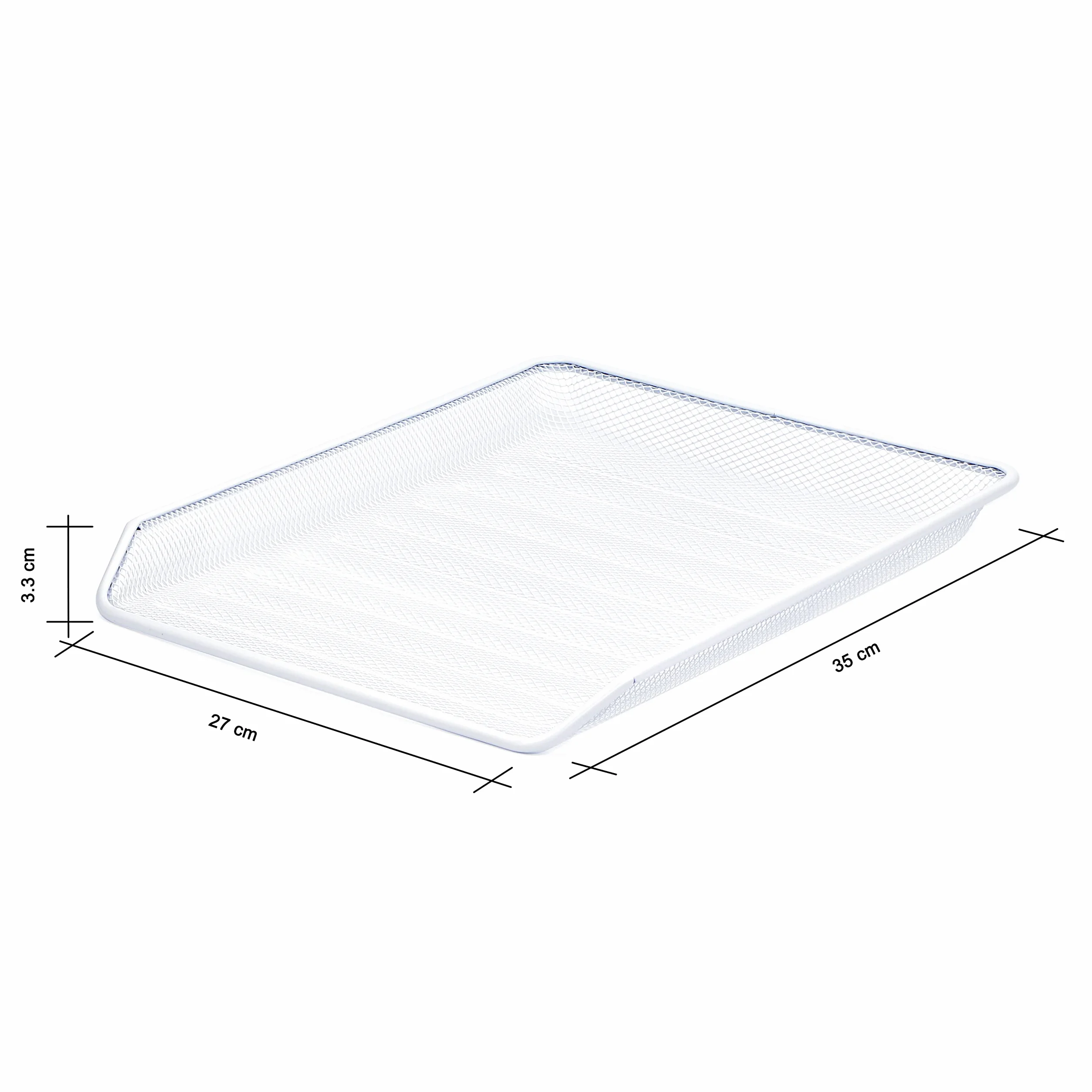 EXERZ Bandejas de Cartas de 4 Capas, Organizador de Escritorio, Soporte para Archivos, Estante de Metal Malla de Alambre Blanco