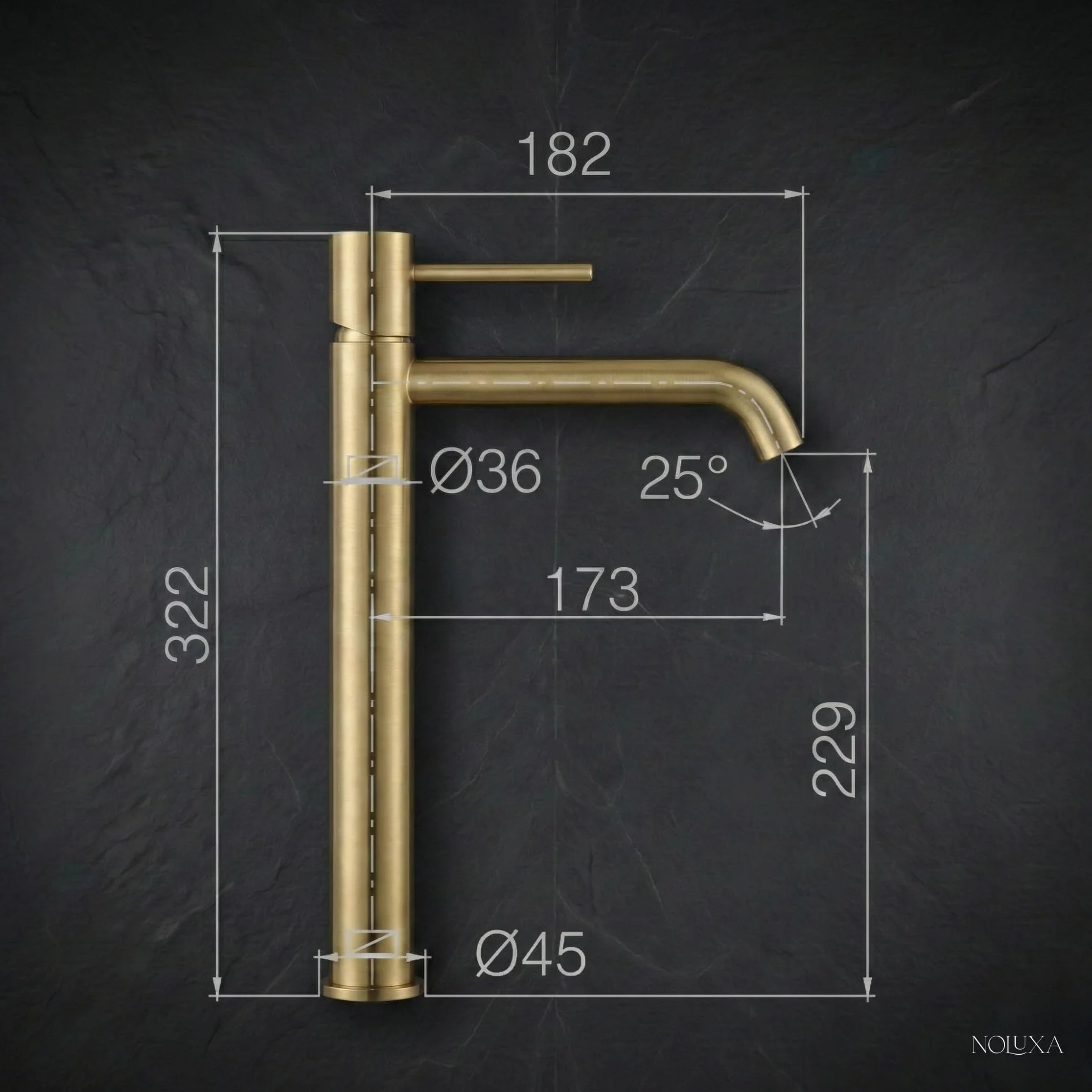 IMEX - Grifo Lavabo Cromado Caño Alto | Grifo Baño Mezclador Agua Fría y Caliente | Grifería Monomando Efecto Cascada con Caño de Latón y Ahorro de Agua | Serie Monza | Color Cromado