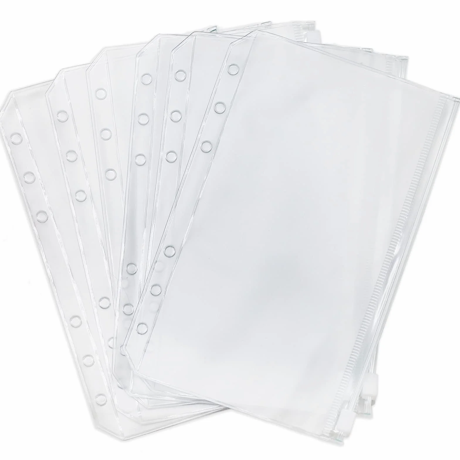 Carpeta de plástico A6 con cremallera impermeable 6 bolsas organizador documentos