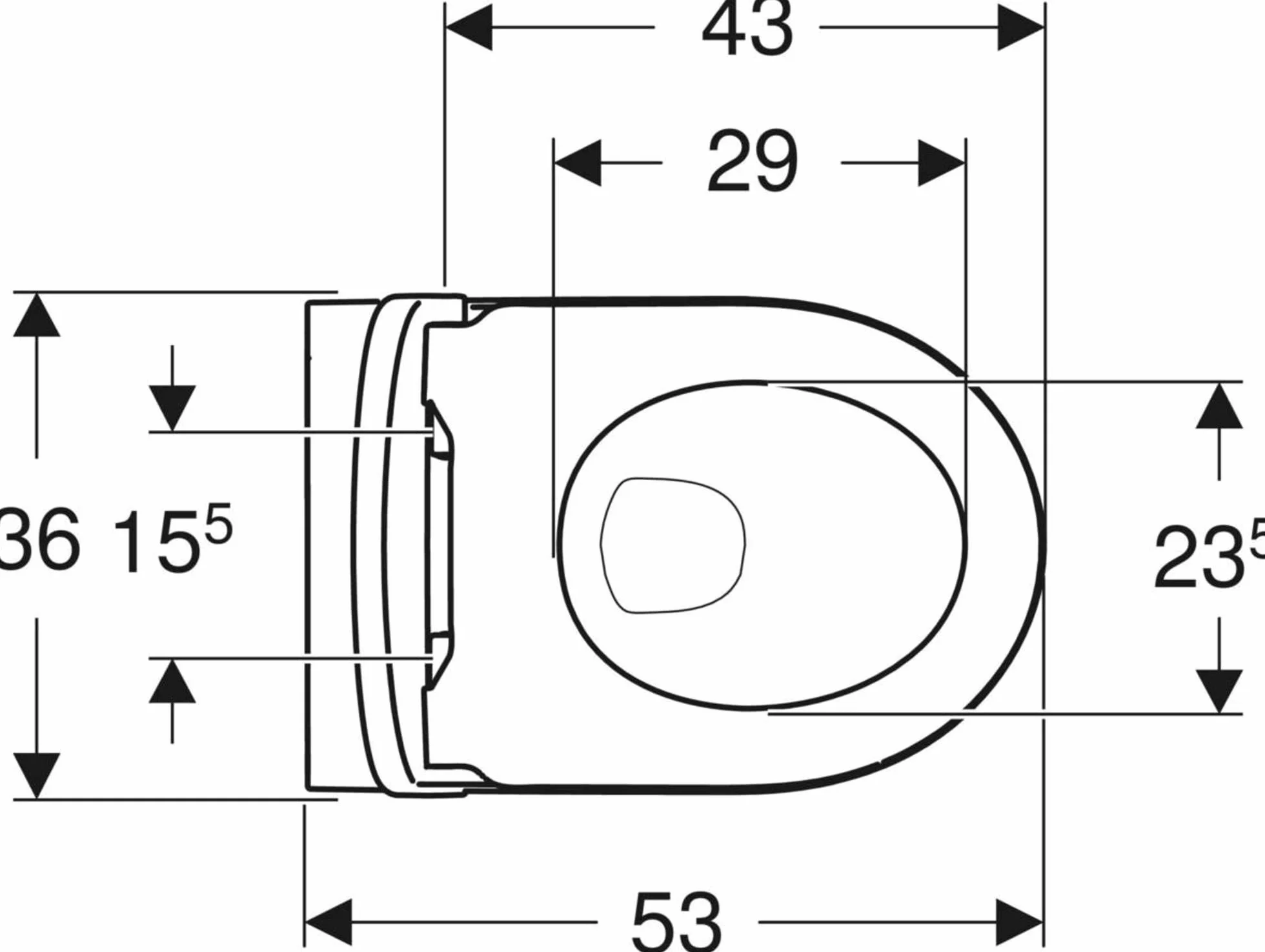 Geberit iCon set WC suspendido con asiento de WC, sin borde, descarga baja, diseño cerrado, 6l, 501664, 501.664.00.8, Color: blanco
