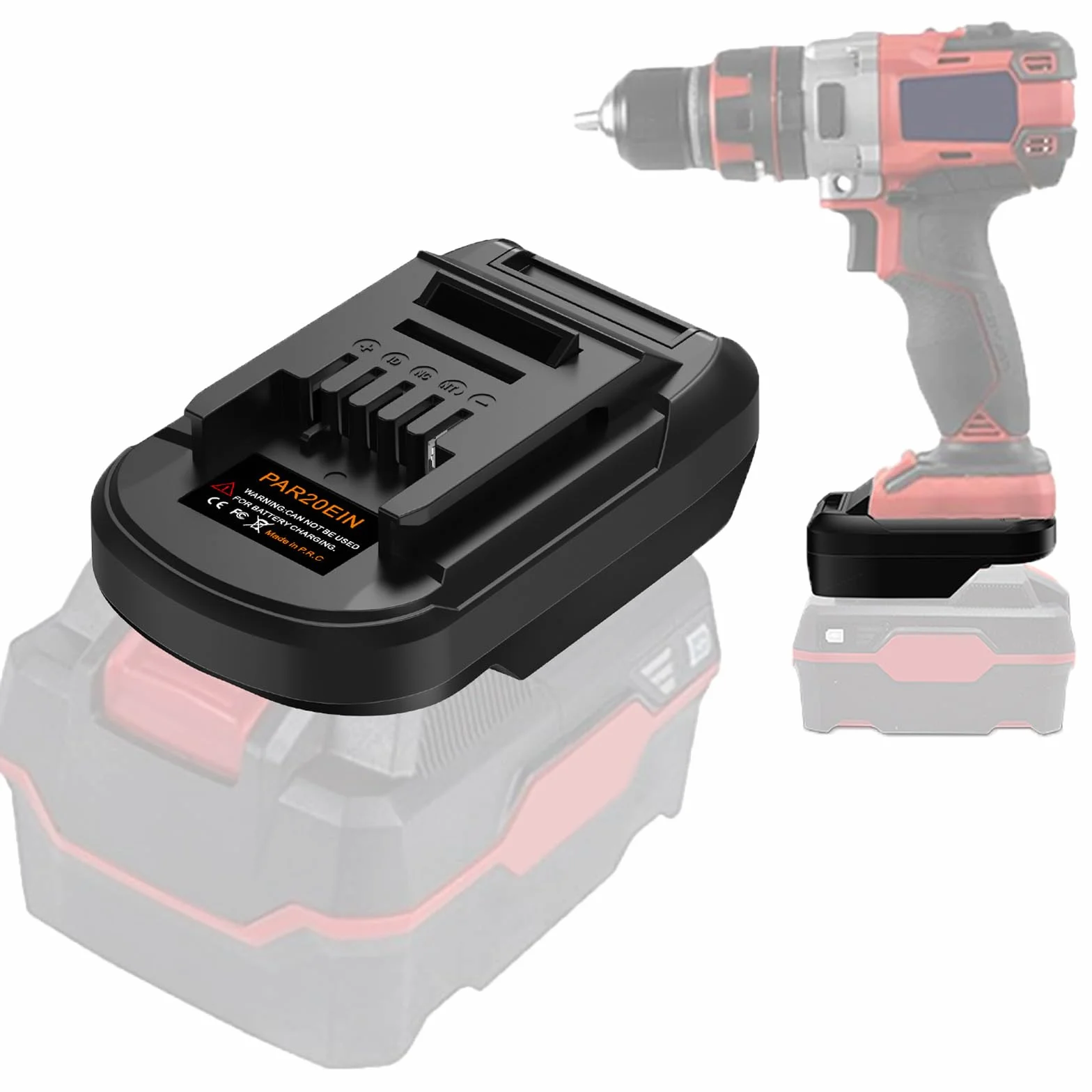 Adaptador de batería Parkside a Einhell, para adaptador de batería Parkside a Einhell, se adapta a baterías de litio Park.side de 20 V, uso para herramientas eléctricas inalámbricas Ein.hell de 18