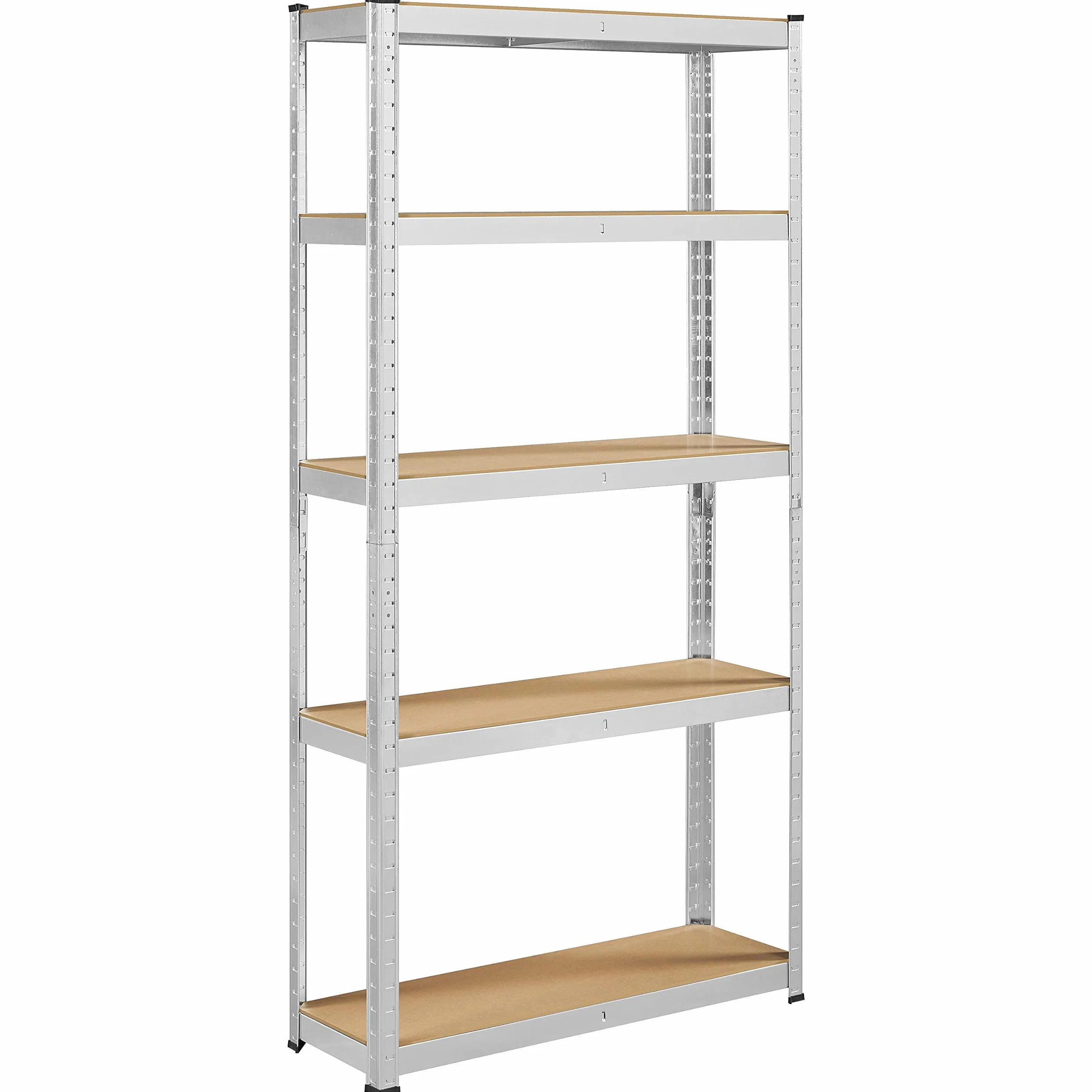 Yaheetech Estantería de Almacenaje Metálicas Estanteria de 5 Baldas para Garaje Trastero Marco Metal 180x90x30cm Capacidad 175 KG Plata