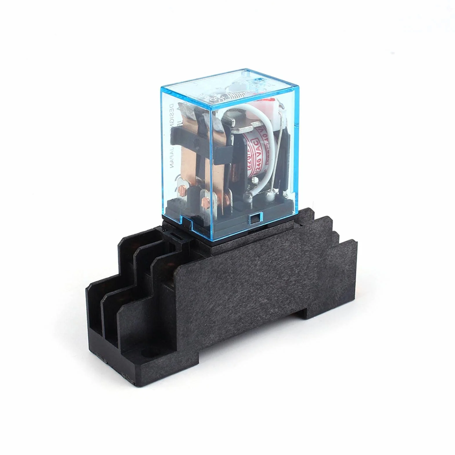 Tyenaza Rele 220V, Relé de Alimentación Electromagnético, LY2NJ AC 220V 8-Pin 10A Mini Relé de Potencia Electromagnético con Base de Enchufe, para Sistema de Control AutomáTico, Equipos ElectróNicos