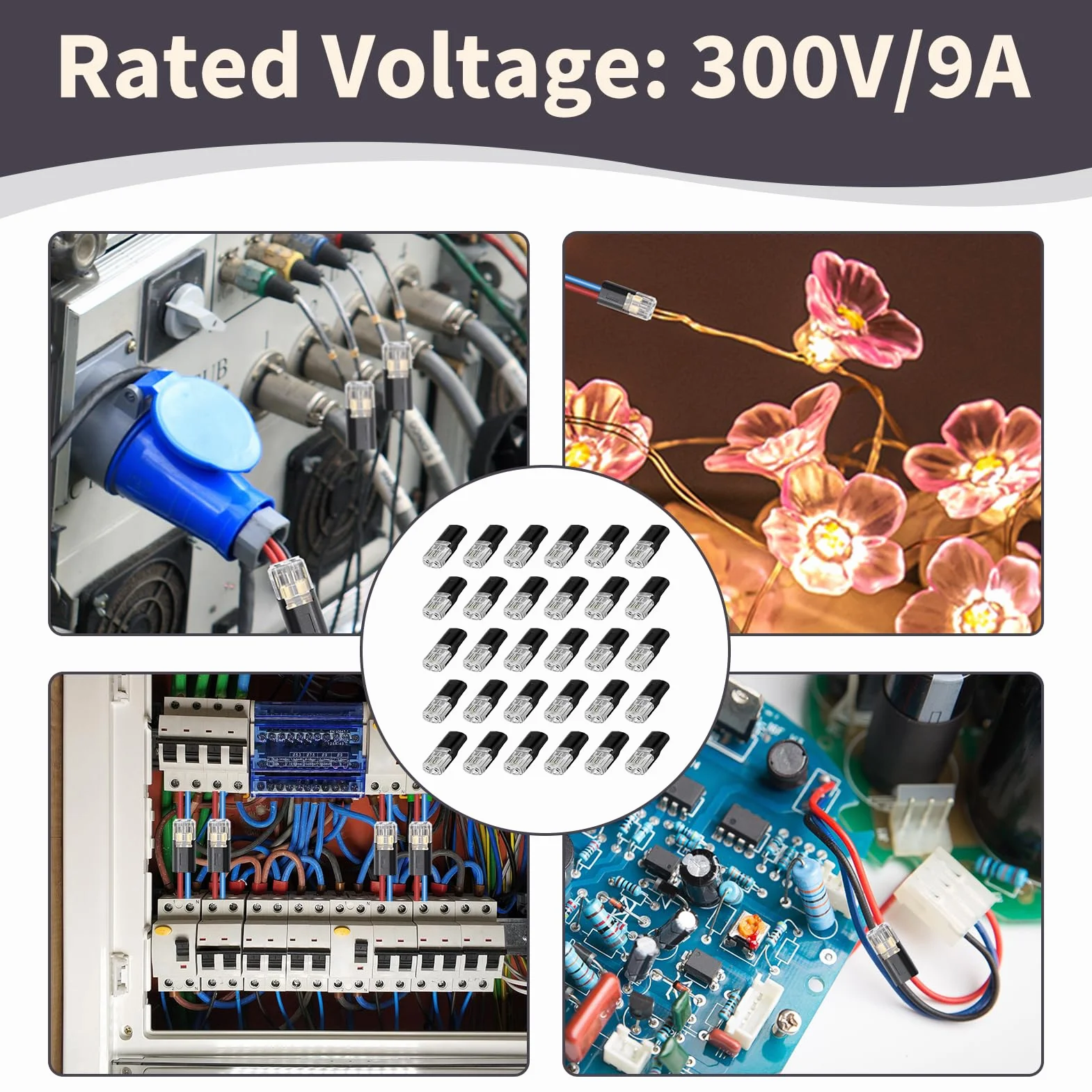Conectores Electricos Rapidos 30 Piezas 18-22 AWG Terminal de Empalme para Automocion y Hogar