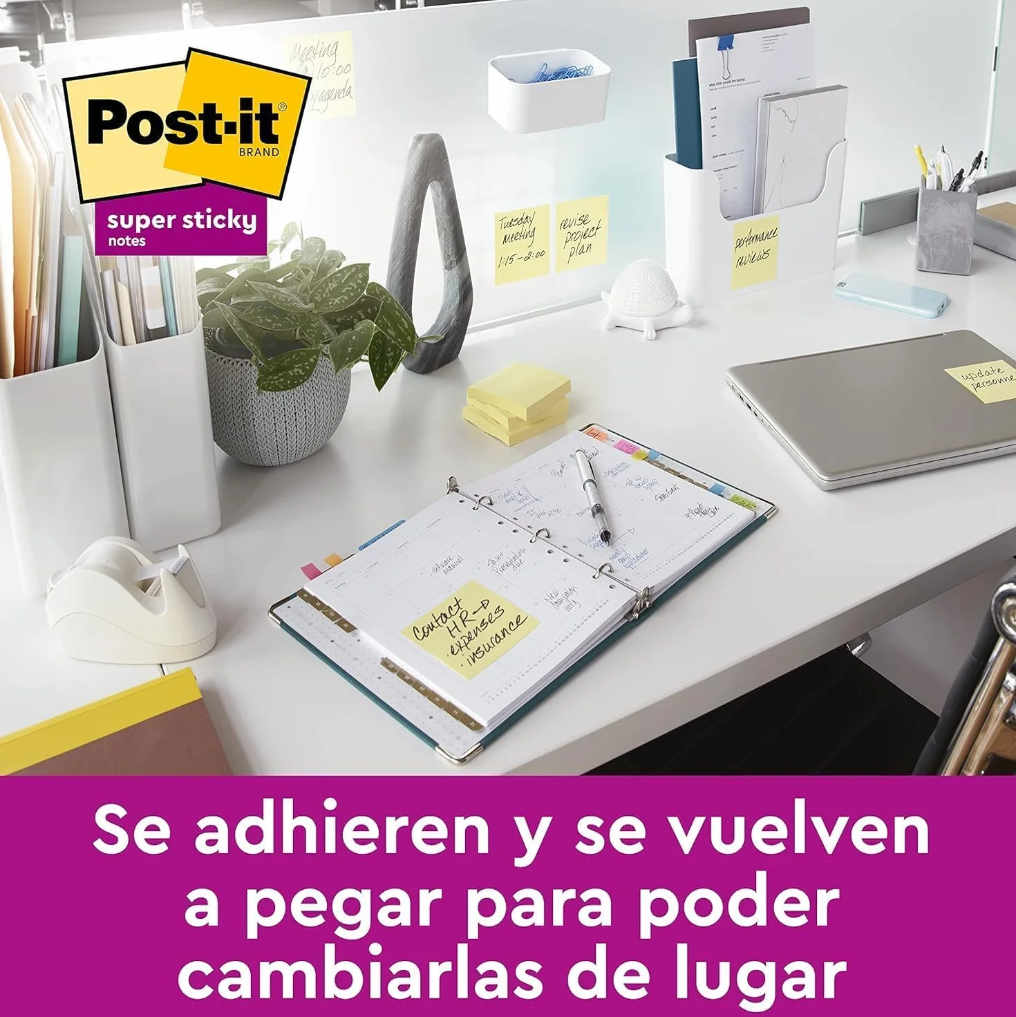 Post-it Super Sticky Notas, Canary Yellow, 76 mm x 76 mm, 90 hojas, 4 blocs + 2 Gratis