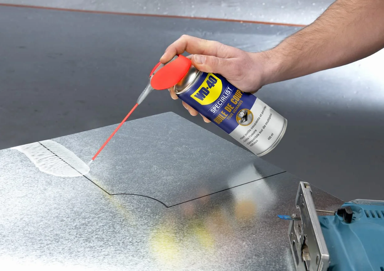WD-40 Specialist - Aceite de corte - Aceite, maximiza la vida de los equipos de corte y perforación, taladros de columna y sierras - Pulverizador Doble Acción, Spray 360º - 400 ml