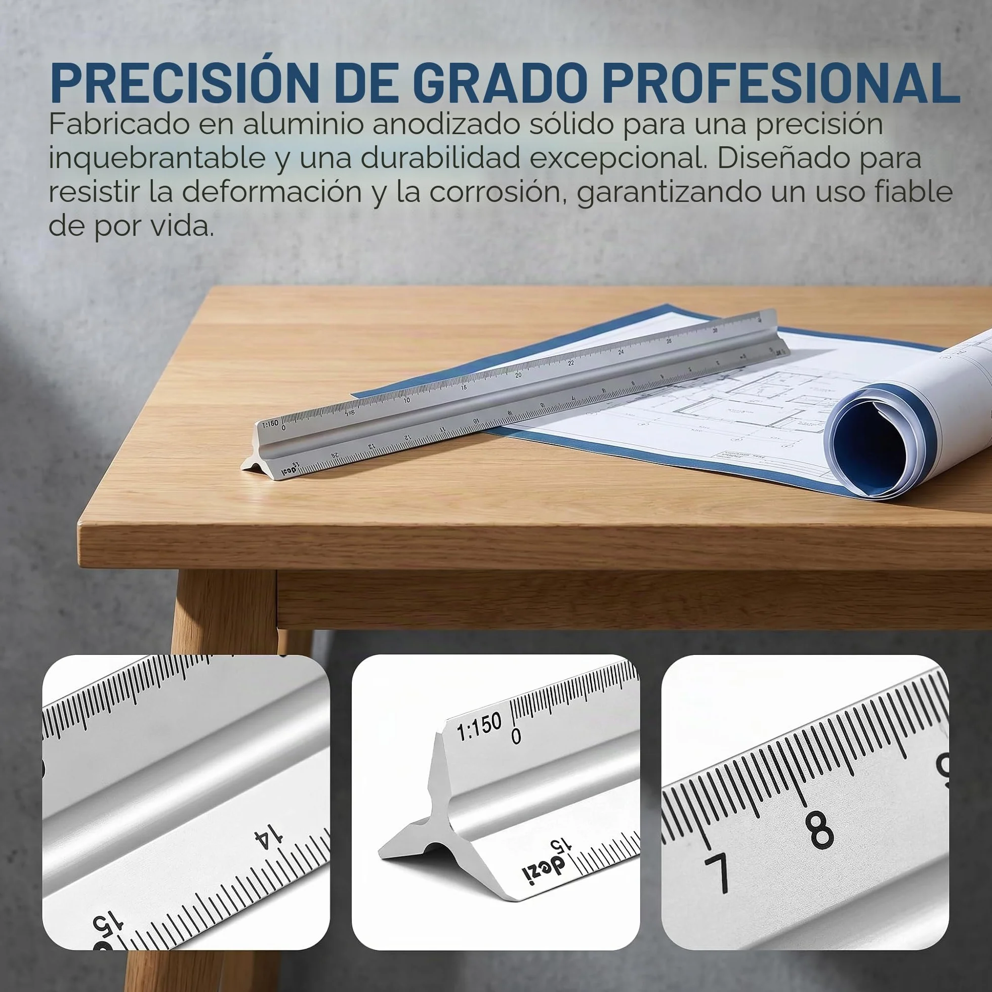 Escalimetro Triangular 30 cm 1 Tamaño Plata