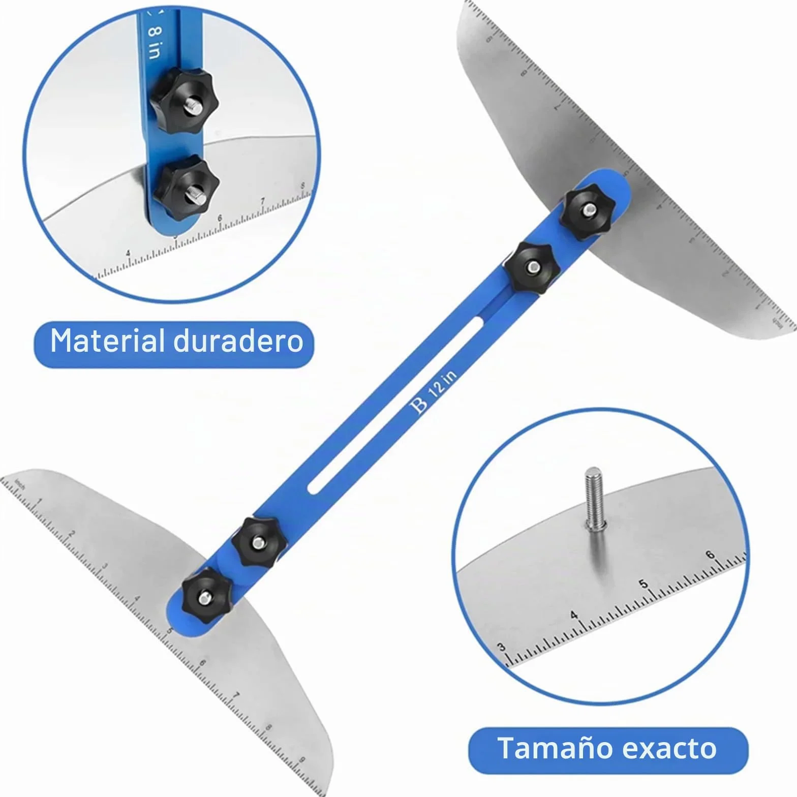 Herramienta De Plantilla De Calibre De Peldaños De Escalera Herramienta De Medición De Escaleras Ajustable Para Peldaños De Escaleras Y Corte De Paneles De Yeso 27,9cm A 152,4cm
