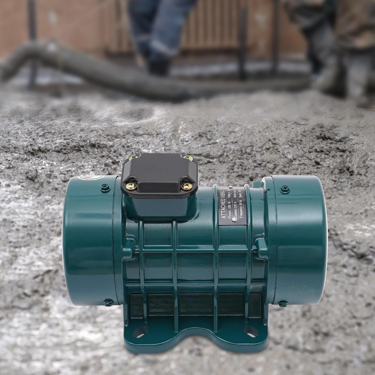 Motor de vibración para hormigón, 250 W, eléctrico para mezcla de hormigón, 2840 rpm, con 150 kg de fuerza de vibración, aluminio, para proyectos de construcción como puentes, vallas, carreteras