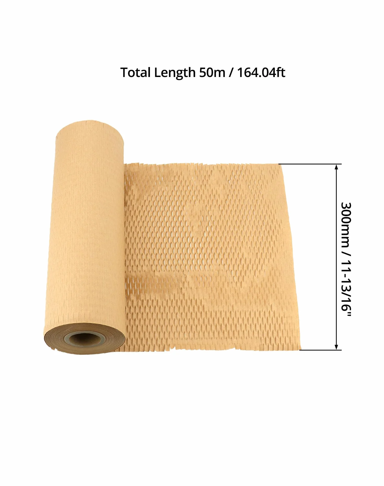QWORK® Papel de embalaje de panal de abeja 30 cm x 50 m 80g/m² Alternativa al papel burbuja
