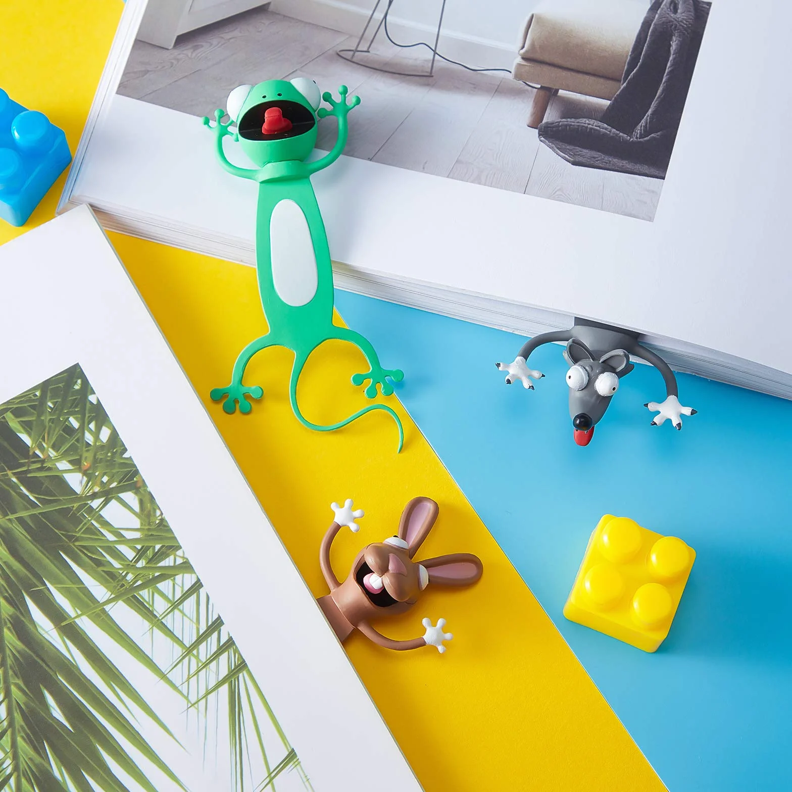 Outus 3D Marcapáginas de Animales de Dibujos Animados Lindos Marcadores de Libros Regalos para Profesores Lectura Oficina