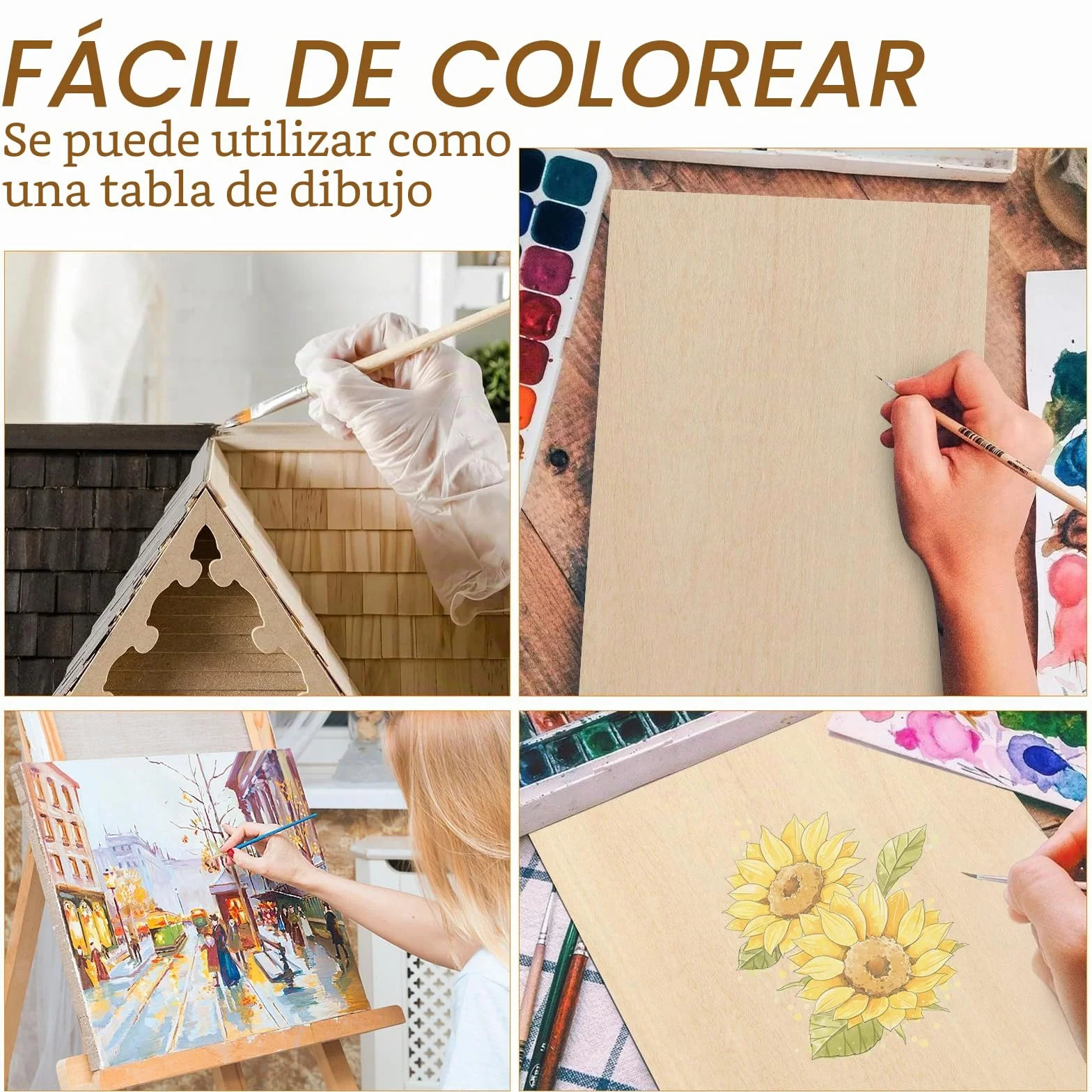 Pavlleen 12 Piezas Contrachapado A3,Basswood Contrachapado,420 * 300mm | Tablero Madera,Para Bricolaje,Regalos,Pintura,Manualidades,Decoraciones,CorteLáser,Modelado