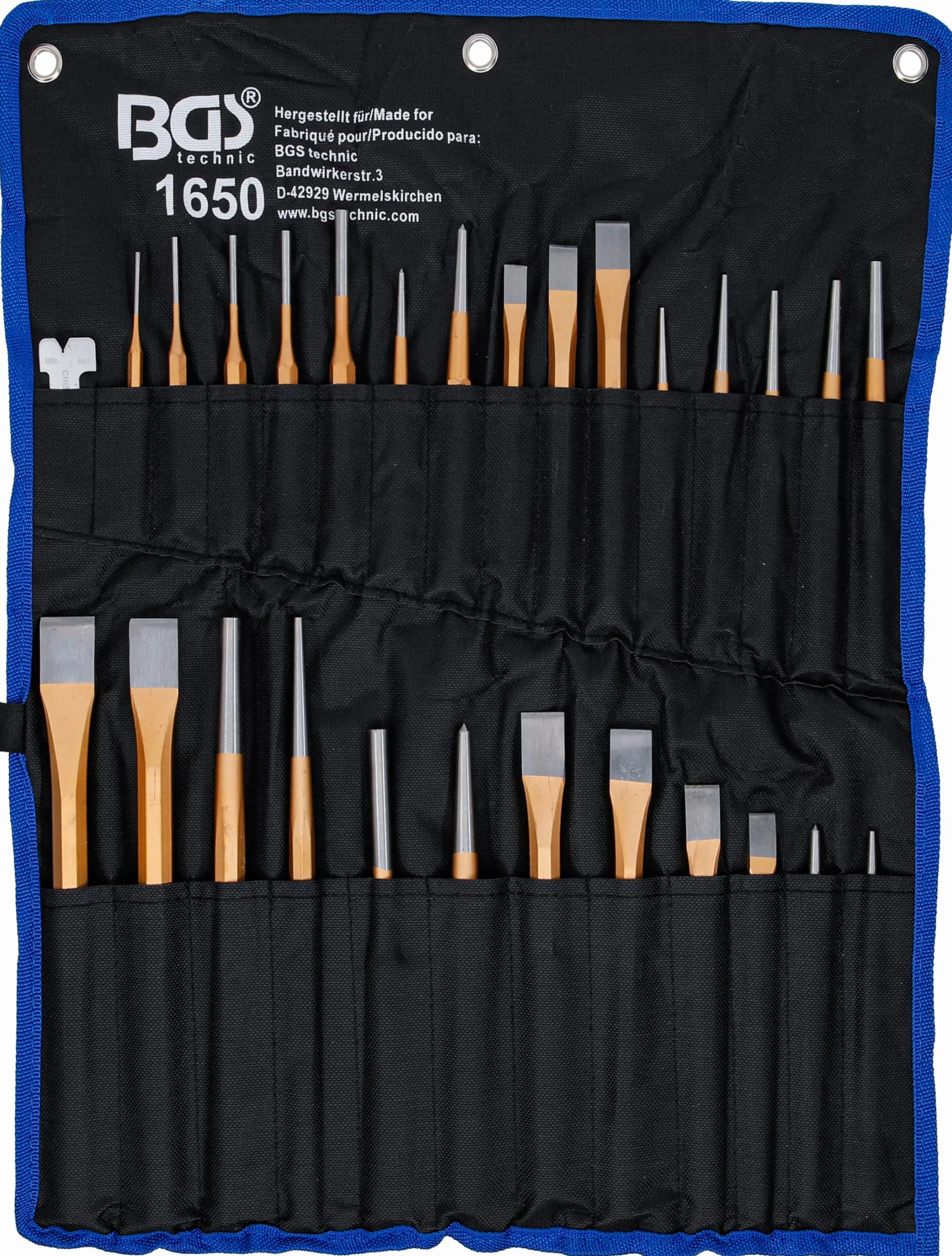 BGS 1650 | Juego de cinceles y punzones | 28 piezas
