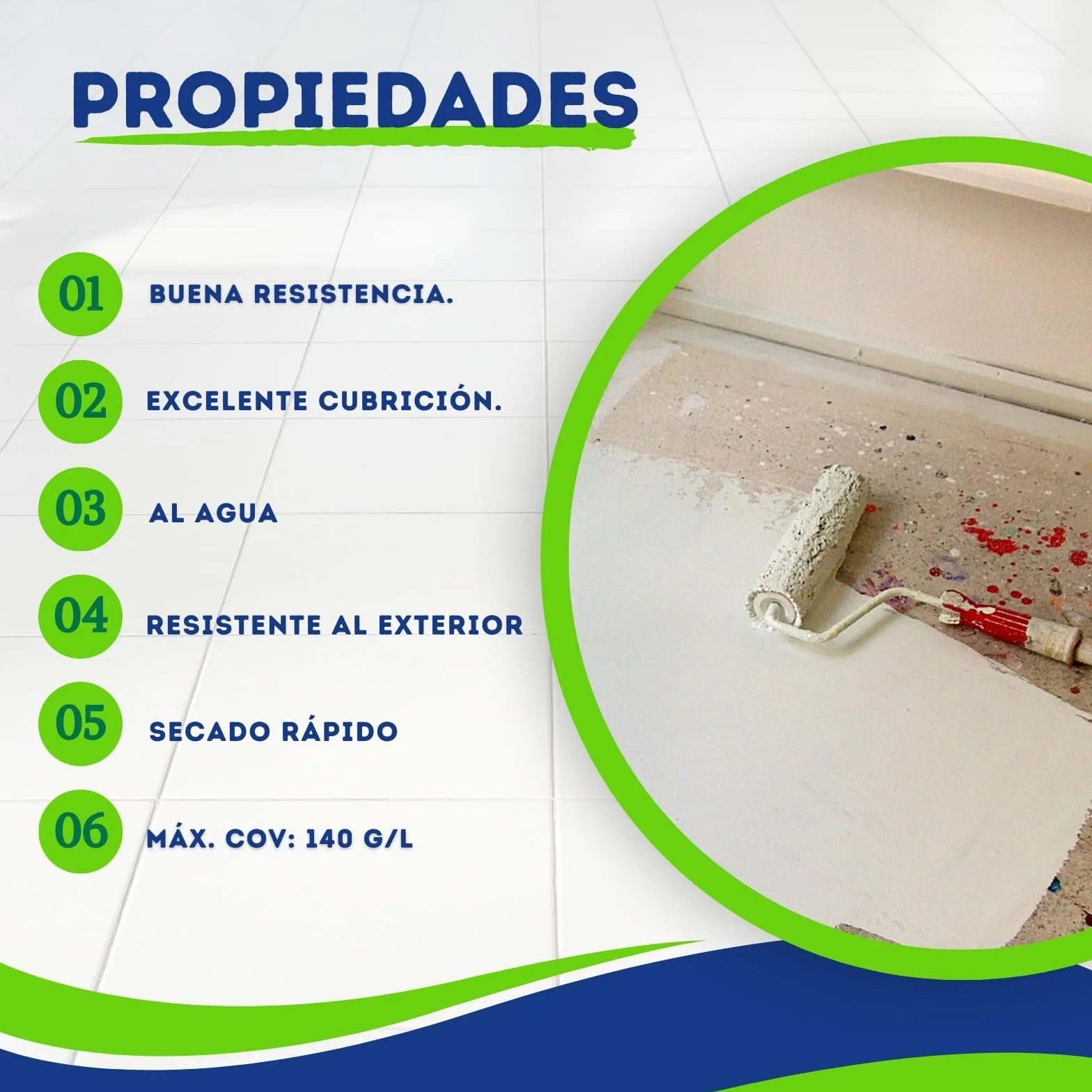 Pintura para suelos Cocina y Baño SATINADO, Mono Componente, Al Agua, Fácil Aplicación (Niebla, 750 ML)