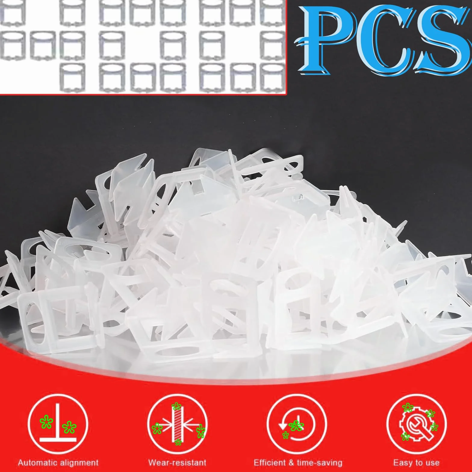 601 Piezas Sistema de Nivelación de Azulejos de 3 mm - Incluye 1 Alicate de Instalación + 200 Cuñas Niveladoras para Suelo + 400 Cuñas para Azulejos,Kit Niveladores de Azulejos Completo Reutilizable