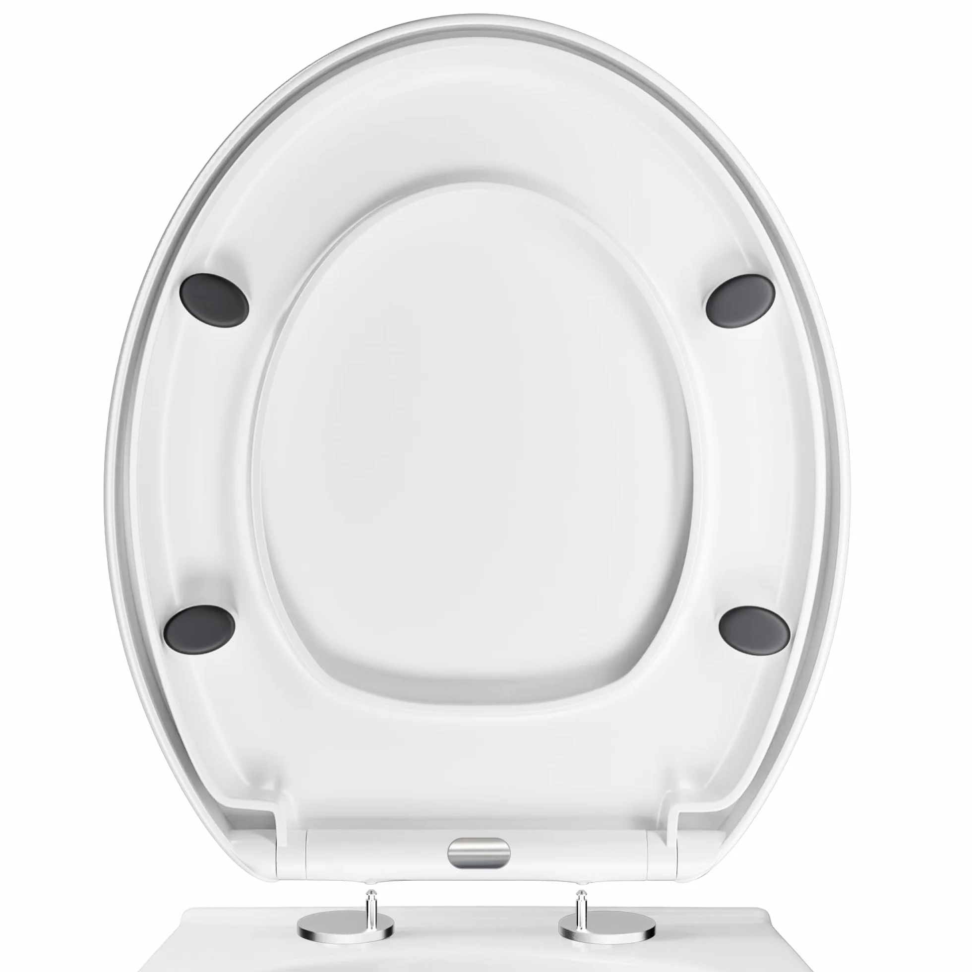 Asiento de inodoro de cierre suave, asiento de inodoro con liberación rápida para una fácil limpieza, asientos de inodoro estándar ovalados, fijación superior simple, asiento de inodoro universal, sin