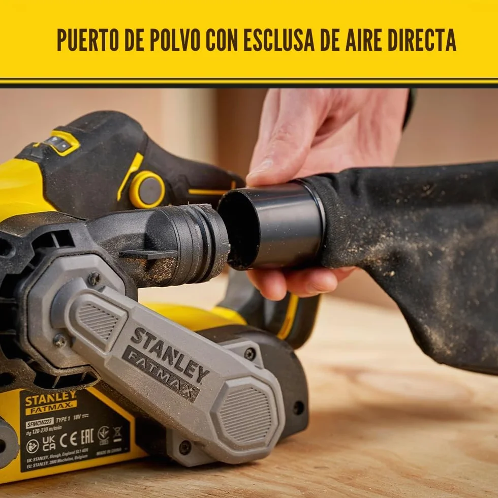 Lijadora de Banda + 1 abrasiva – Batería de Litio (saños) – Stanley FATMAX V20 – SFMCW223B-XJ – 18 V