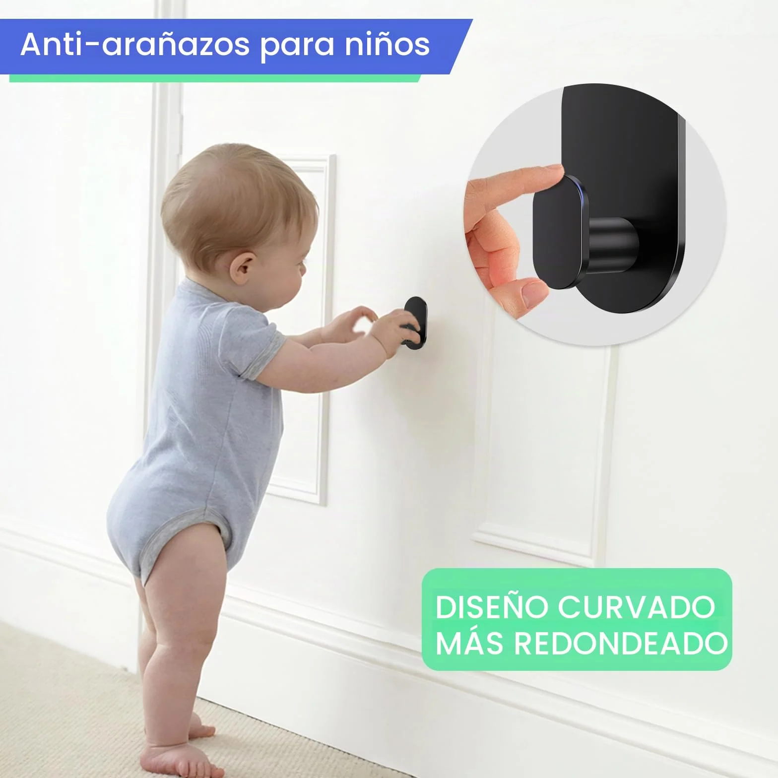 Aikzik Ganchos Adhesivos para Pared, Acero Inoxidable Toalleros sin Taladro, Colgadores Adhesivo Resistentespara Toallas Baño Cocina Albornoz, Negro