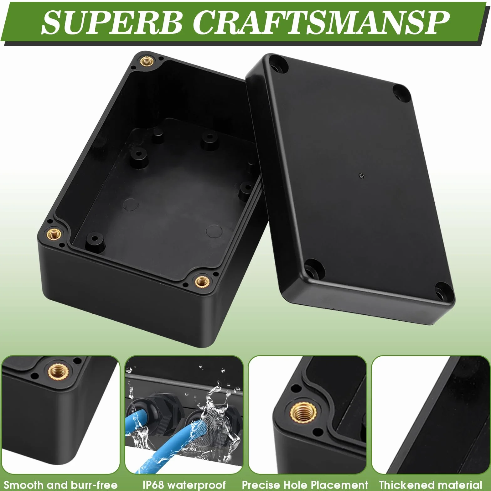 Caja de Conexiones Impermeable IP65 100x68x50mm con 8 Prensaestopas