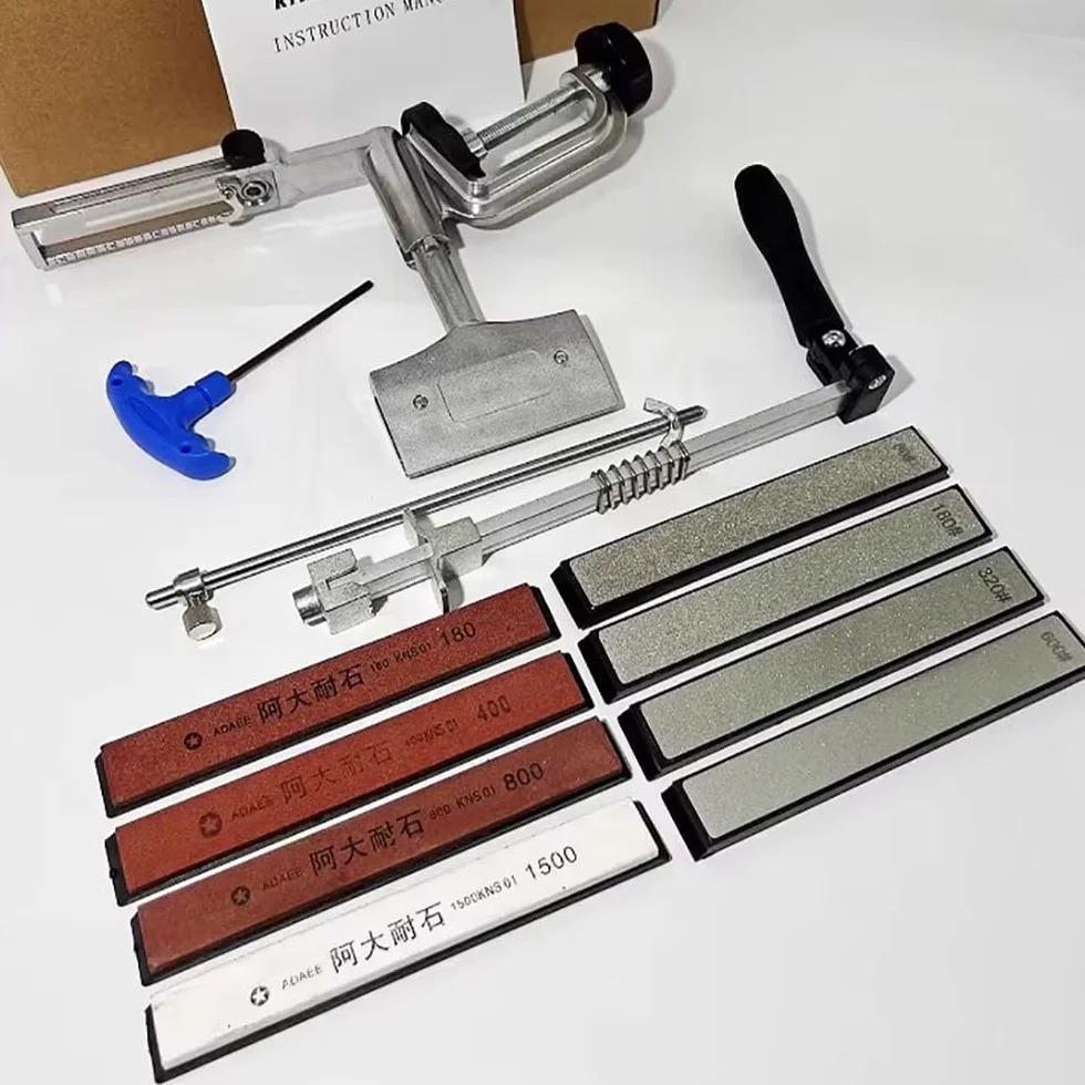 Toplionace Afilador de ángulo Fijo Profesional con ángulo Ajustable de 15° a 35°, Soporte de Acero Inoxidable para Afilar Cuchillos, Piedra de Afilar para Cocina Casera, Kit de Pulido de Diamante