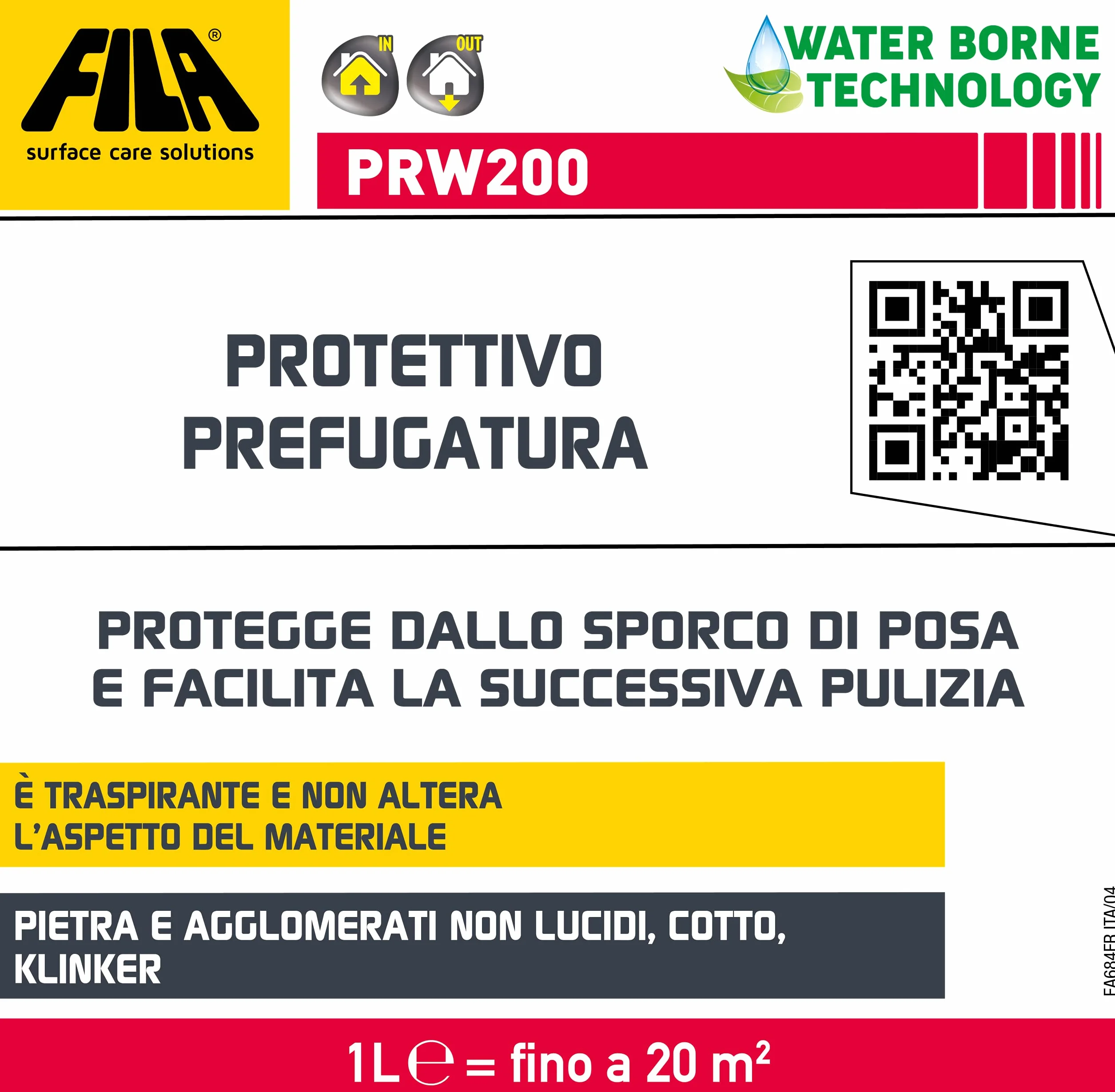 FILA Surface Care Solutions, PRW200, protector impermeable prefugado, facilita la limpieza después de pasar y no altera la apariencia de los materiales, 1 l
